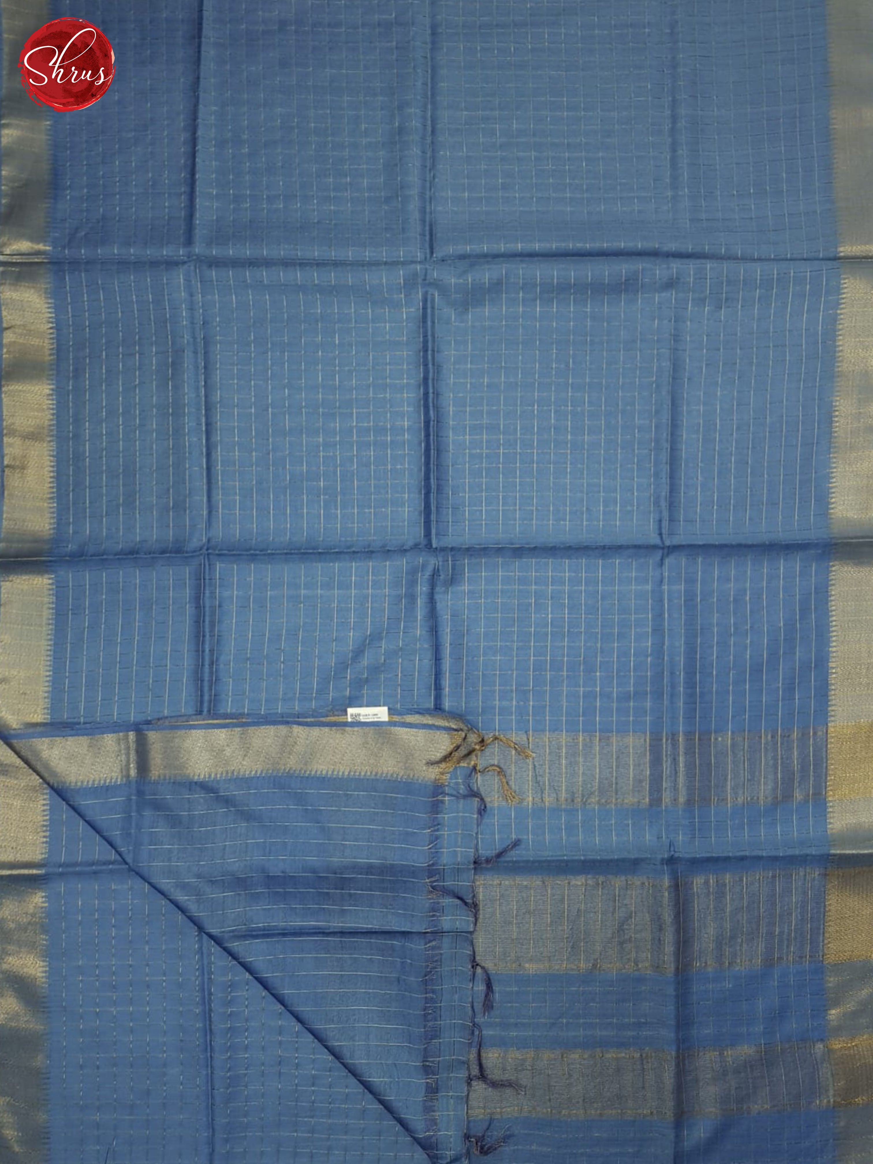 Blue(Single Tone) - Semi Tussar Saree - Shop on ShrusEternity.com