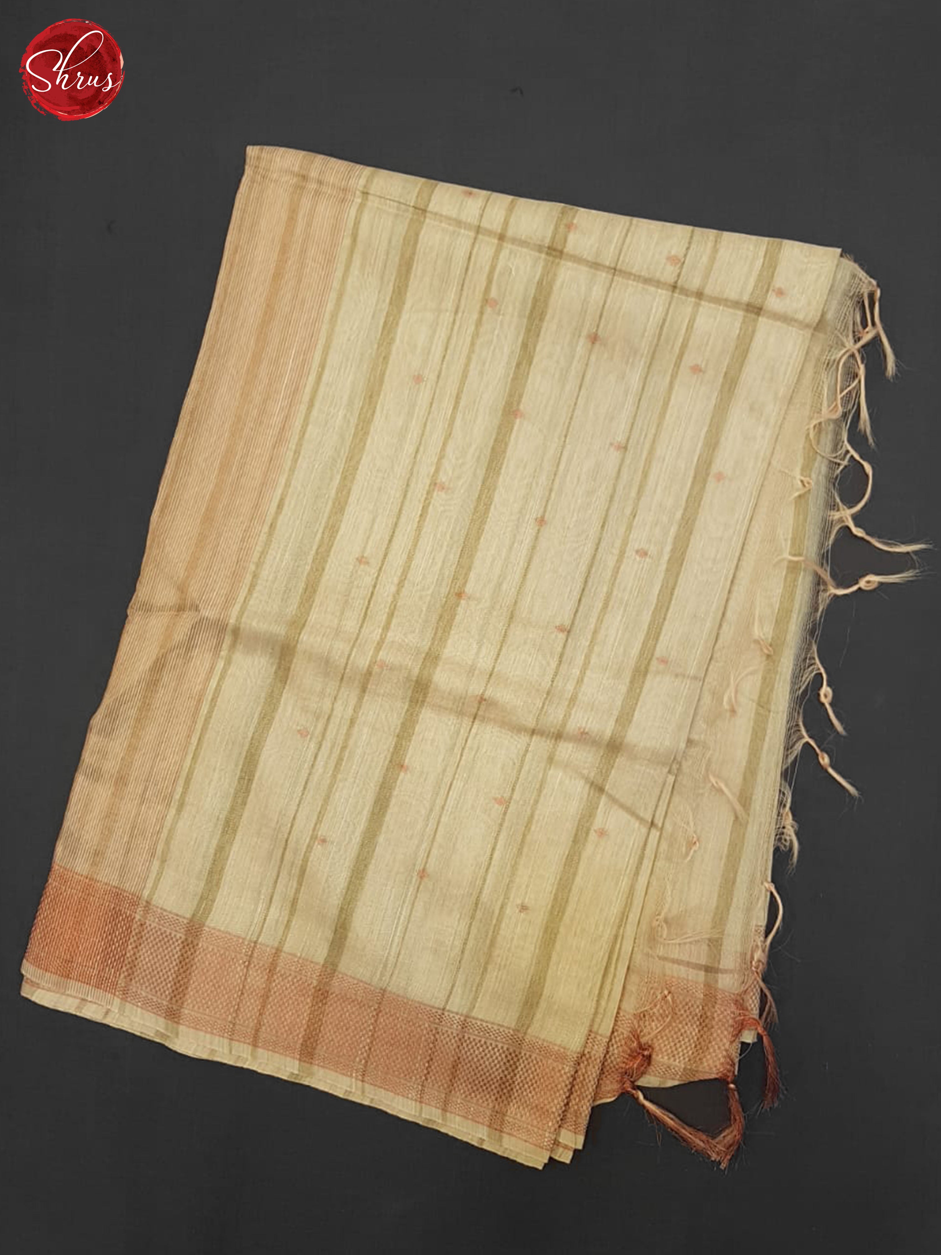 Beige(Single Tone) - Semi Tussar Saree - Shop on ShrusEternity.com