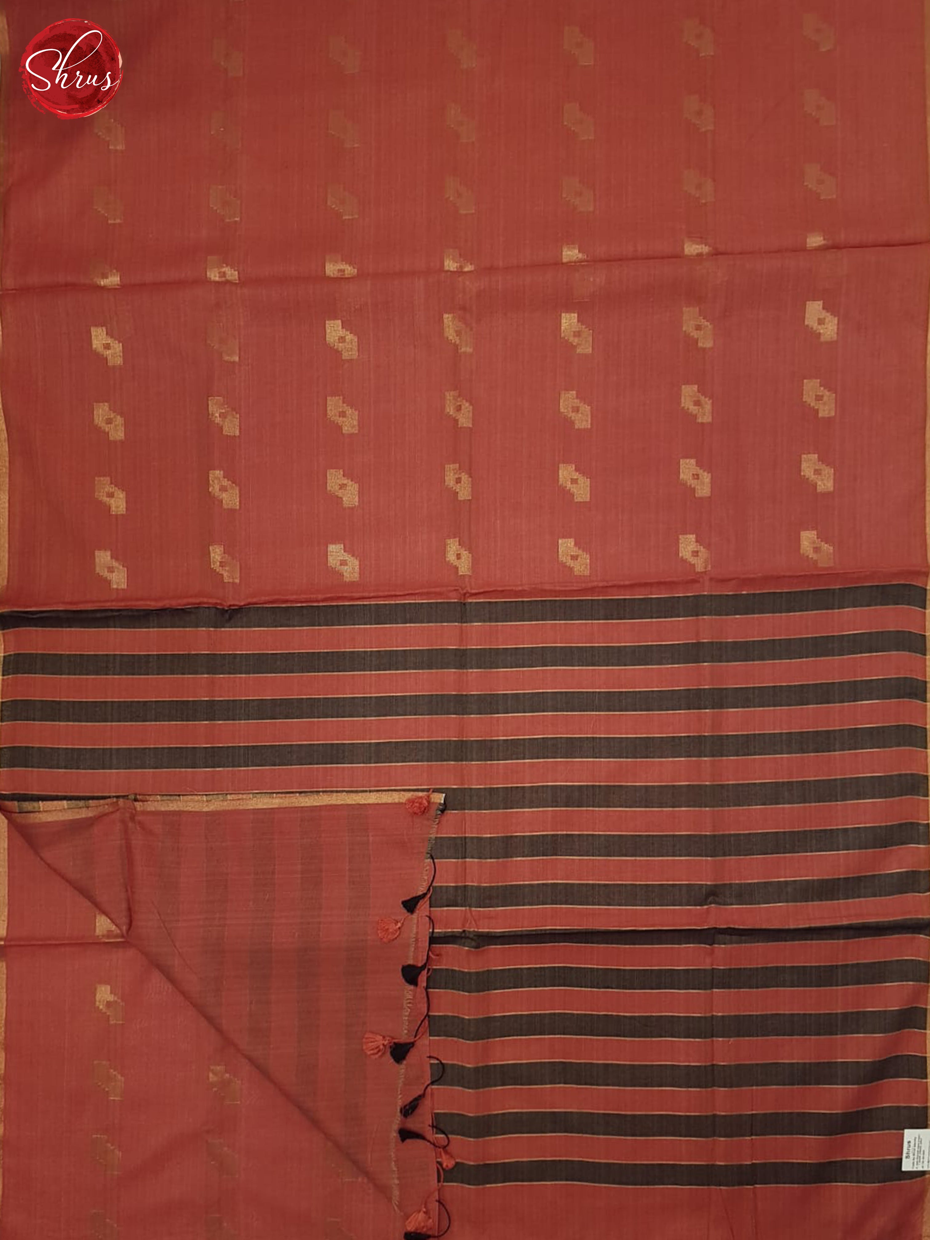 Red(Single Tone) - Semi Tussar Saree - Shop on ShrusEternity.com