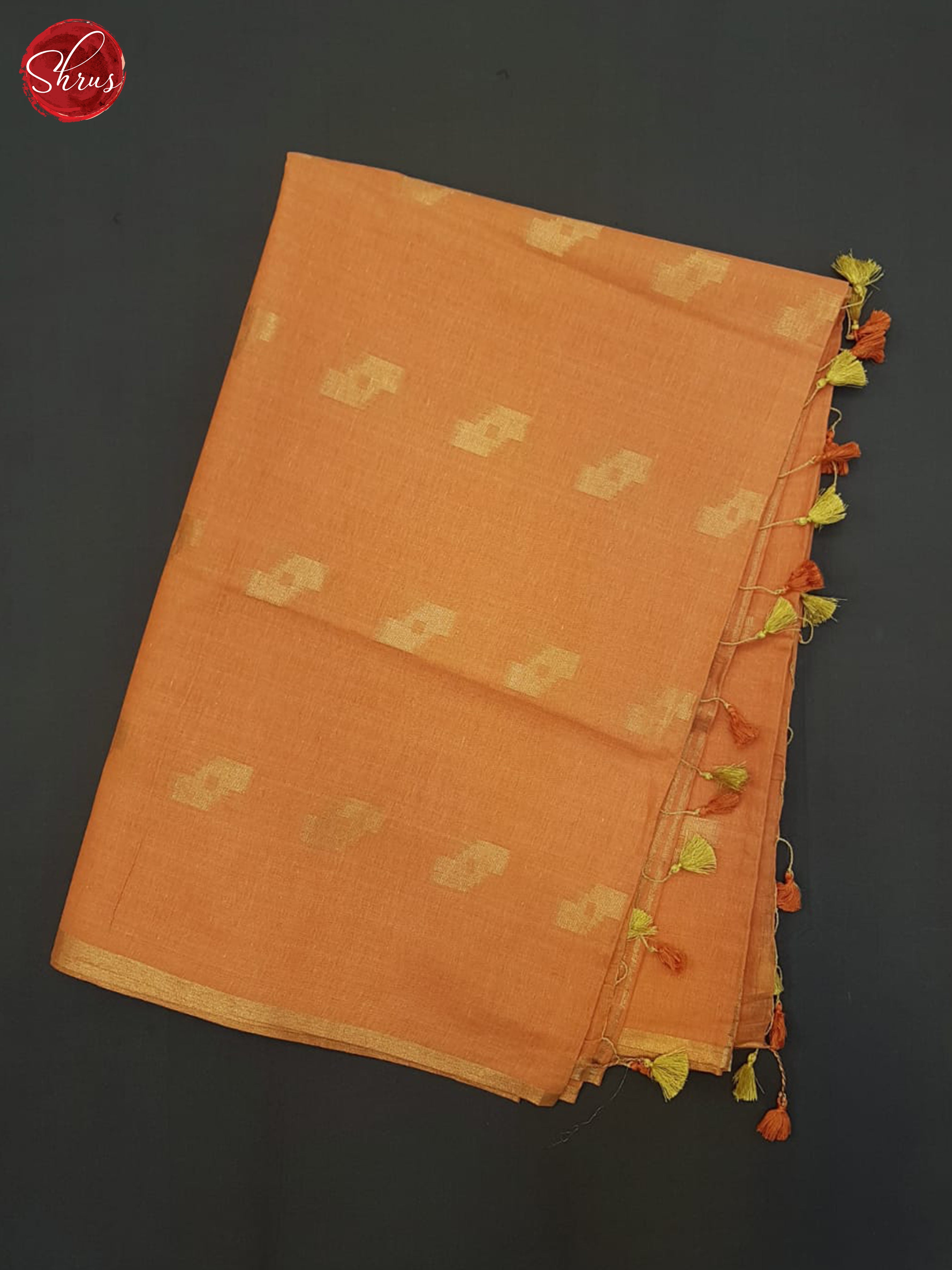 Orange(Single Tone) - Semi Tussar Saree - Shop on ShrusEternity.com