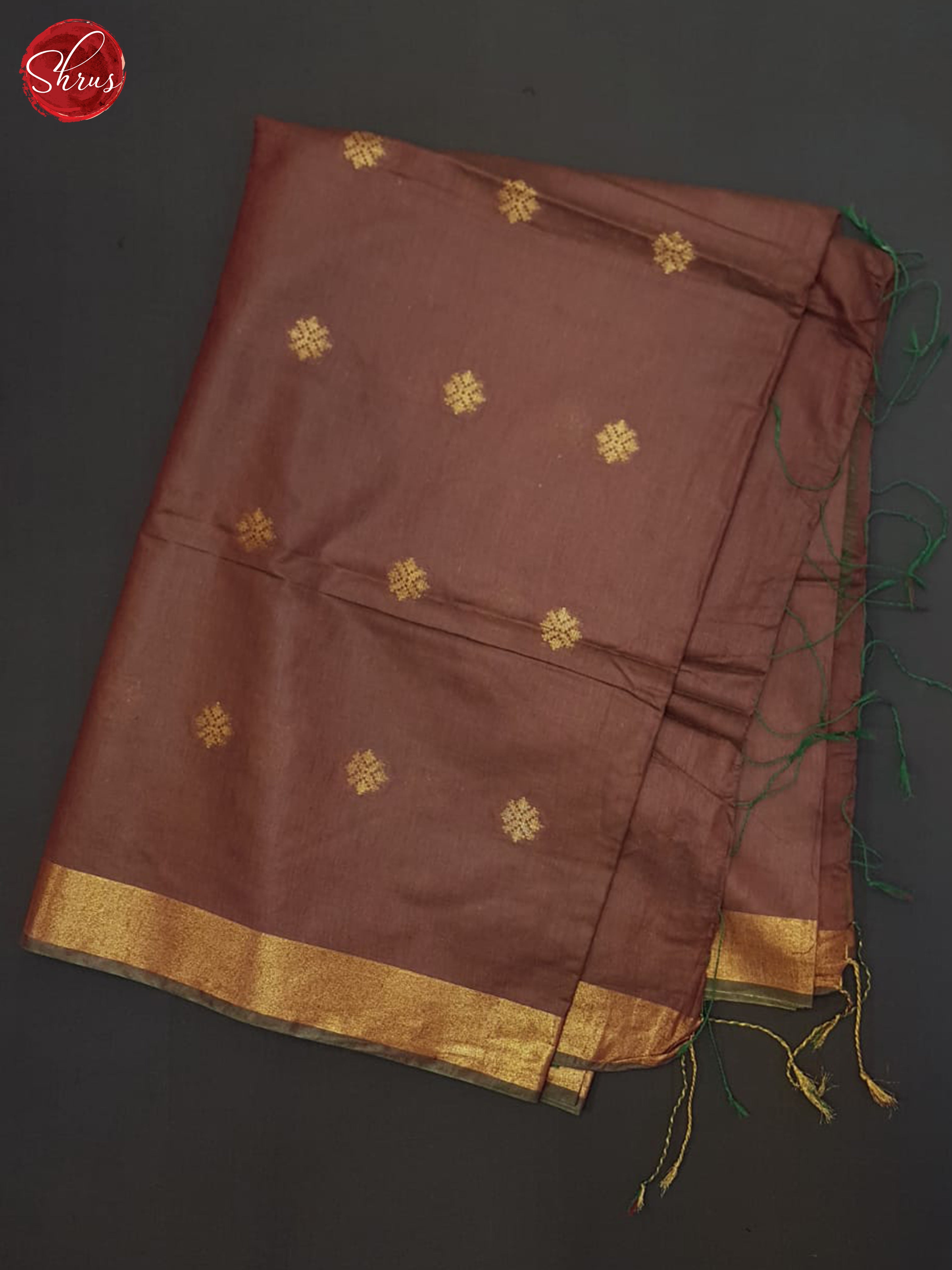 Brown(Single Tone)- Semi Tussar Saree - Shop on ShrusEternity.com