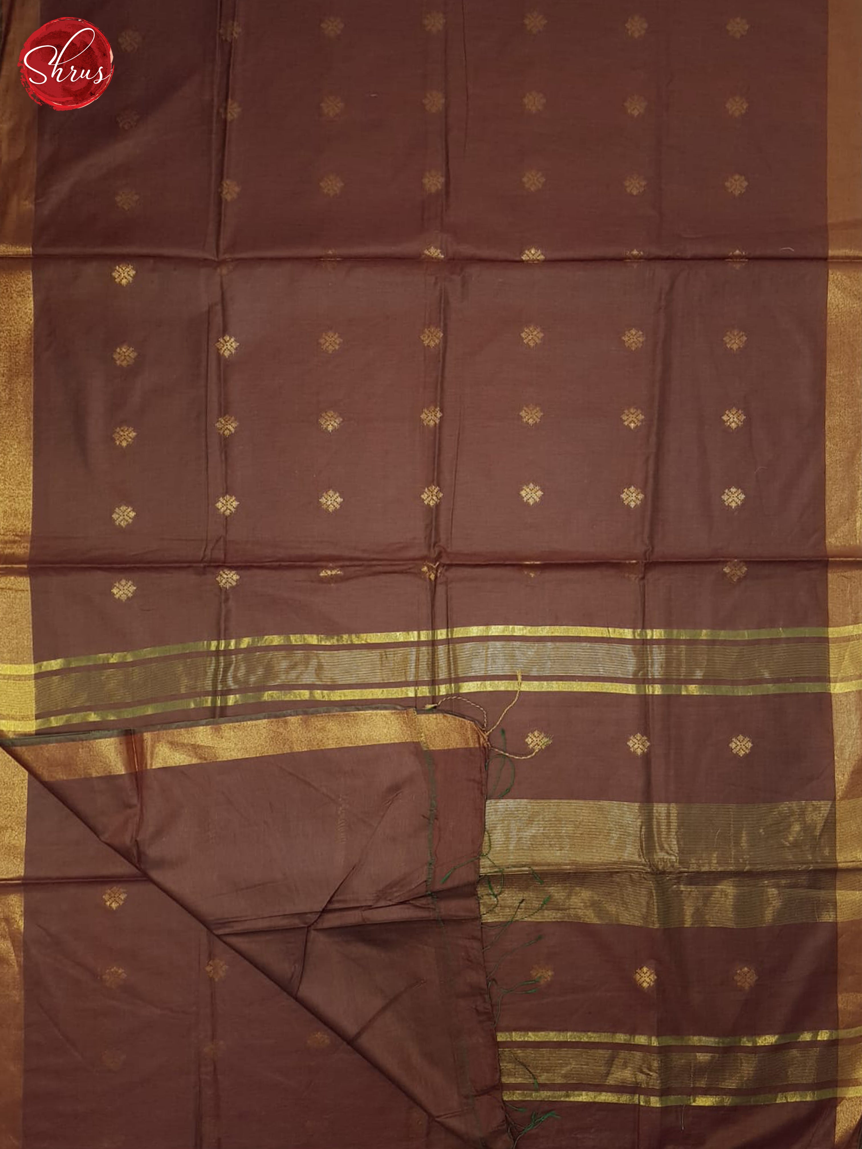 Brown(Single Tone)- Semi Tussar Saree - Shop on ShrusEternity.com