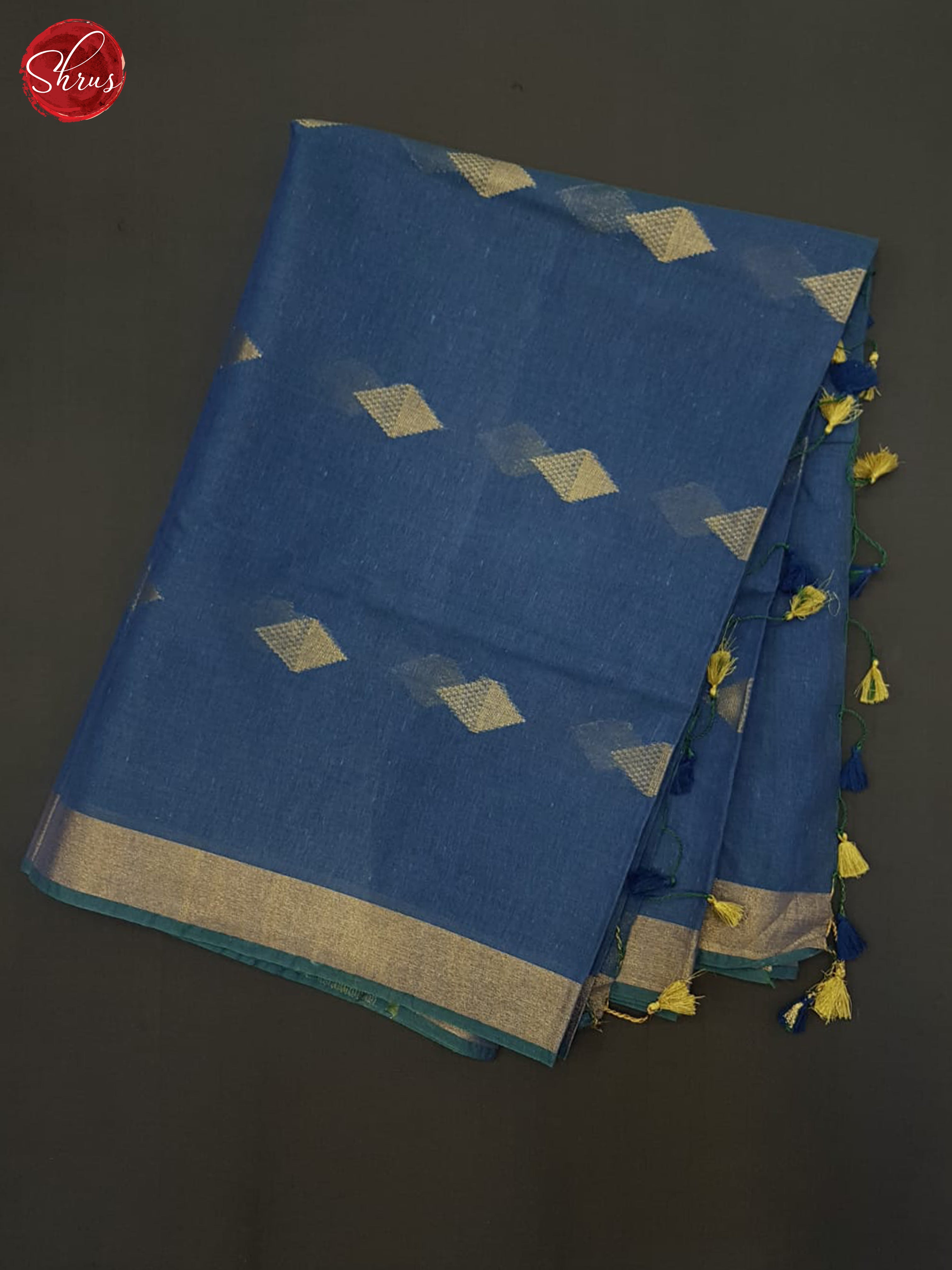 Blue(Single Tone) - Semi Tussar Saree - Shop on ShrusEternity.com