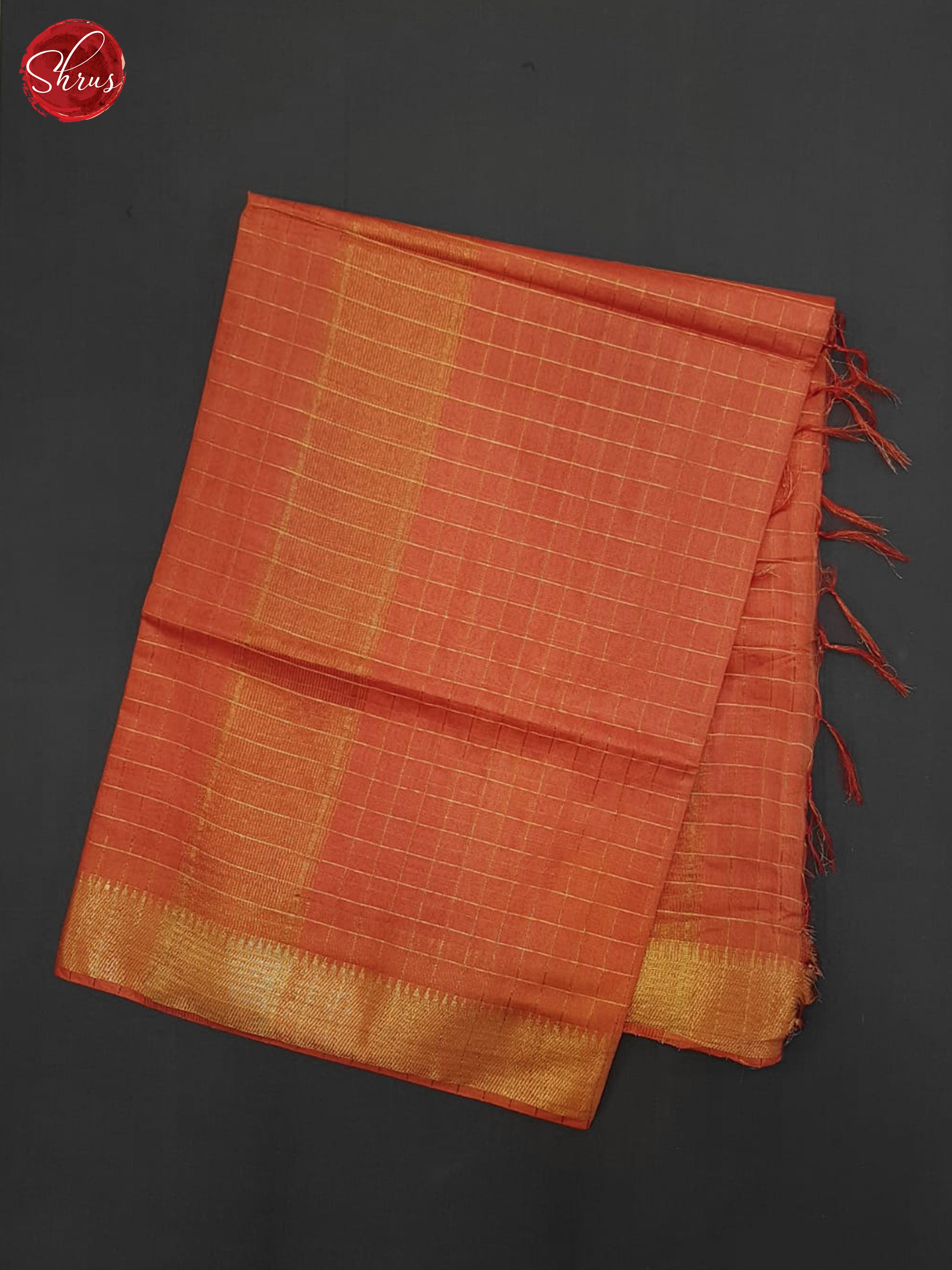 Orange(Single Tone)- Semi Tussar Saree - Shop on ShrusEternity.com