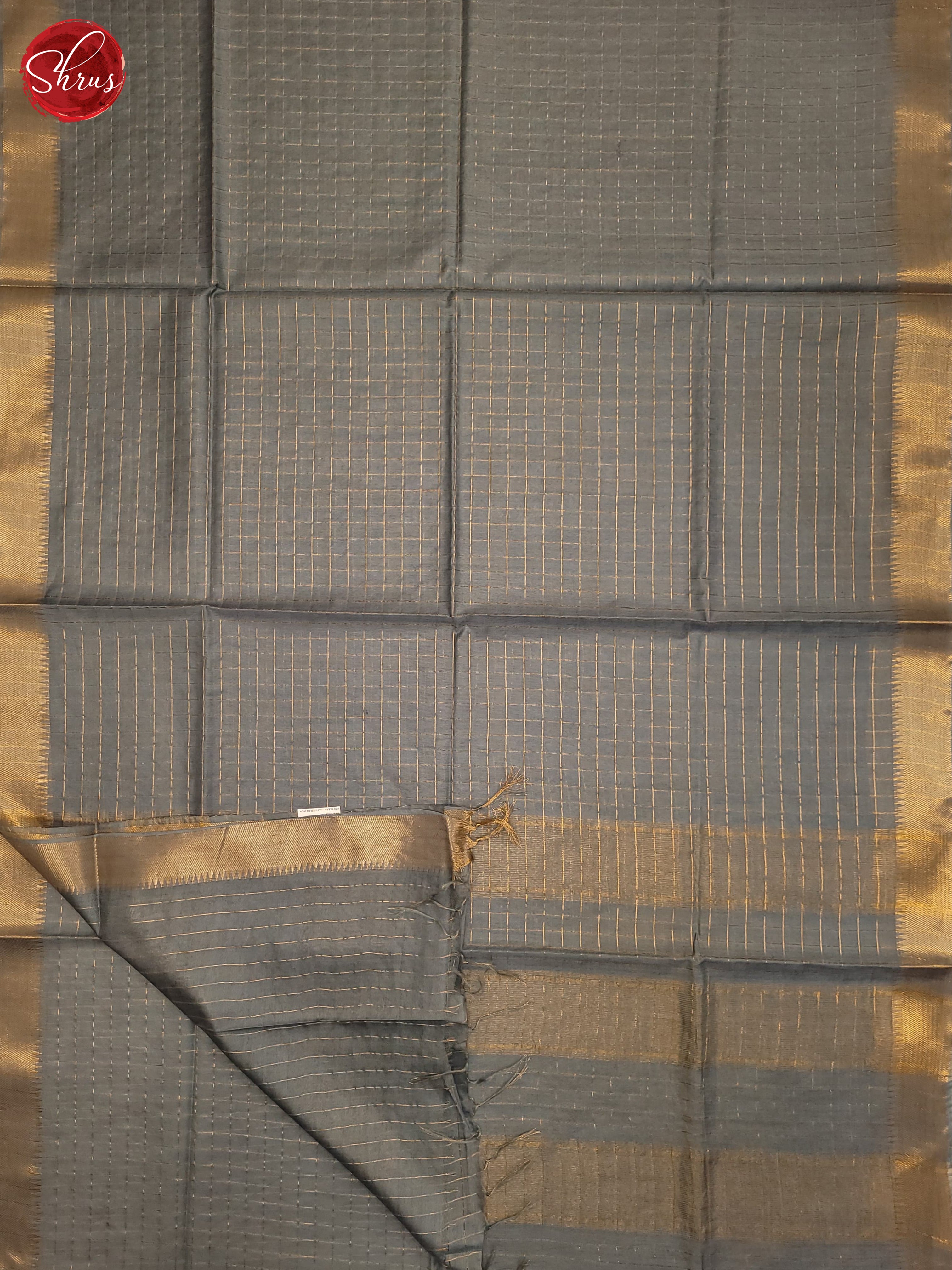 Grey(Single Tone) - Semi Tussar Saree - Shop on ShrusEternity.com