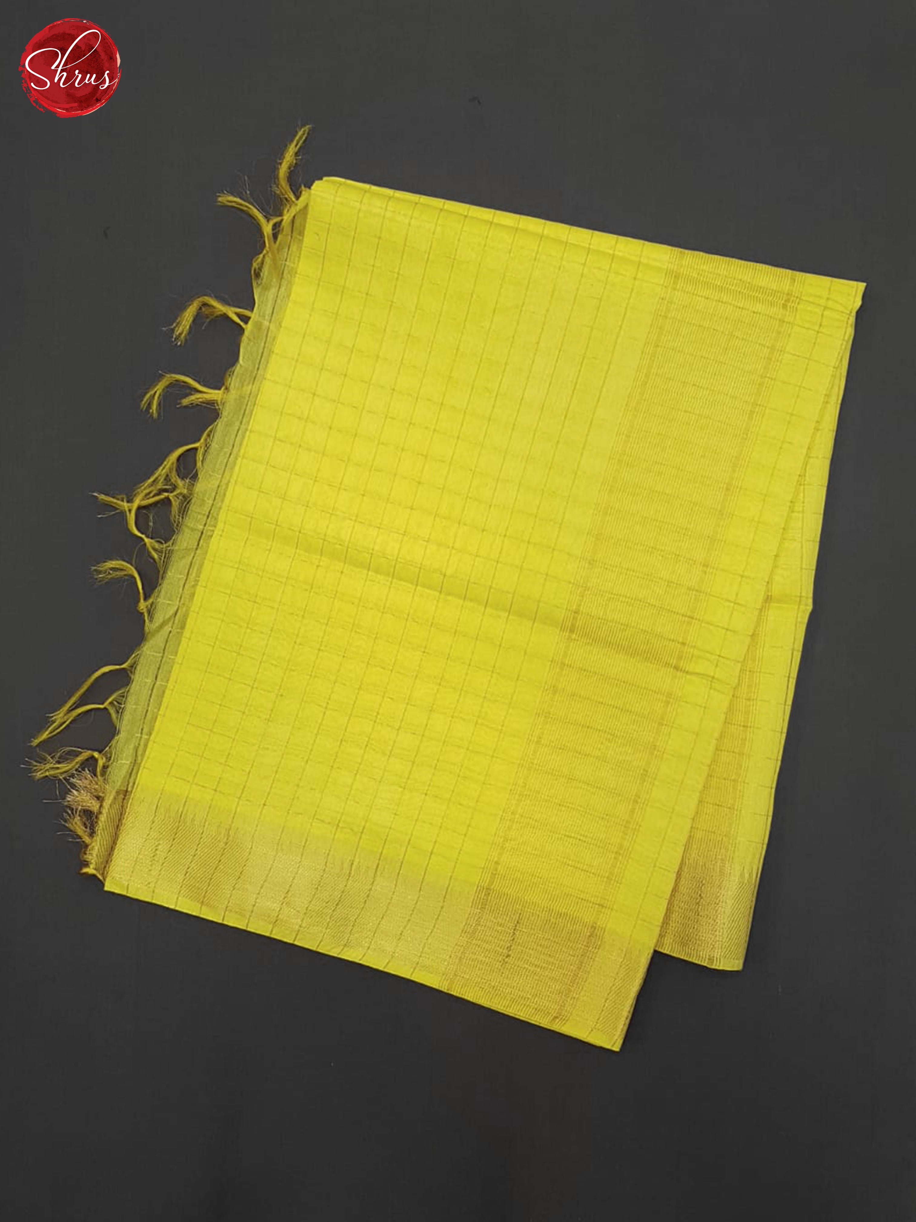 Yellow(Single Tone) - Semi Tussar Saree - Shop on ShrusEternity.com