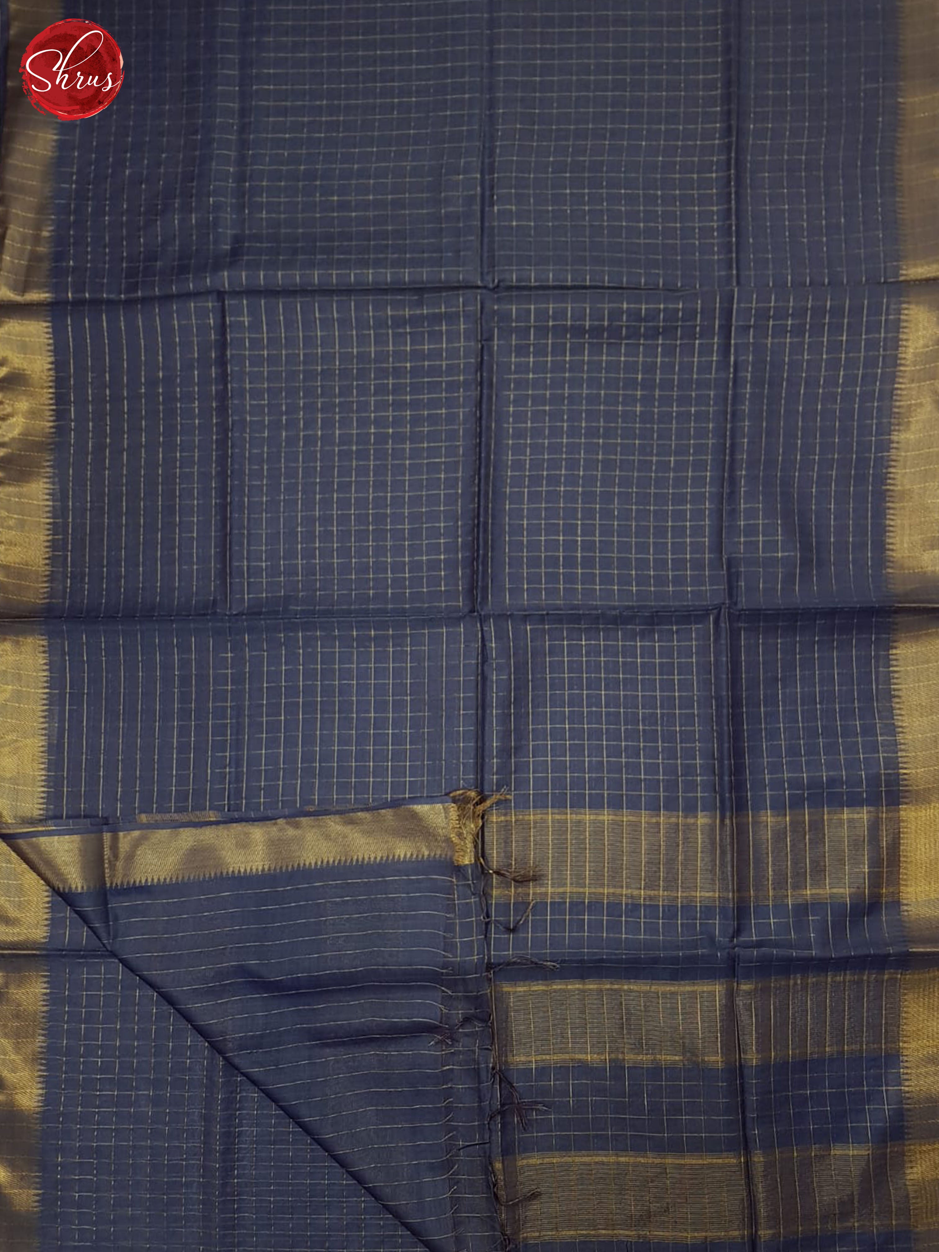 Blue(Single Tone) - Semi Tussar Saree - Shop on ShrusEternity.com