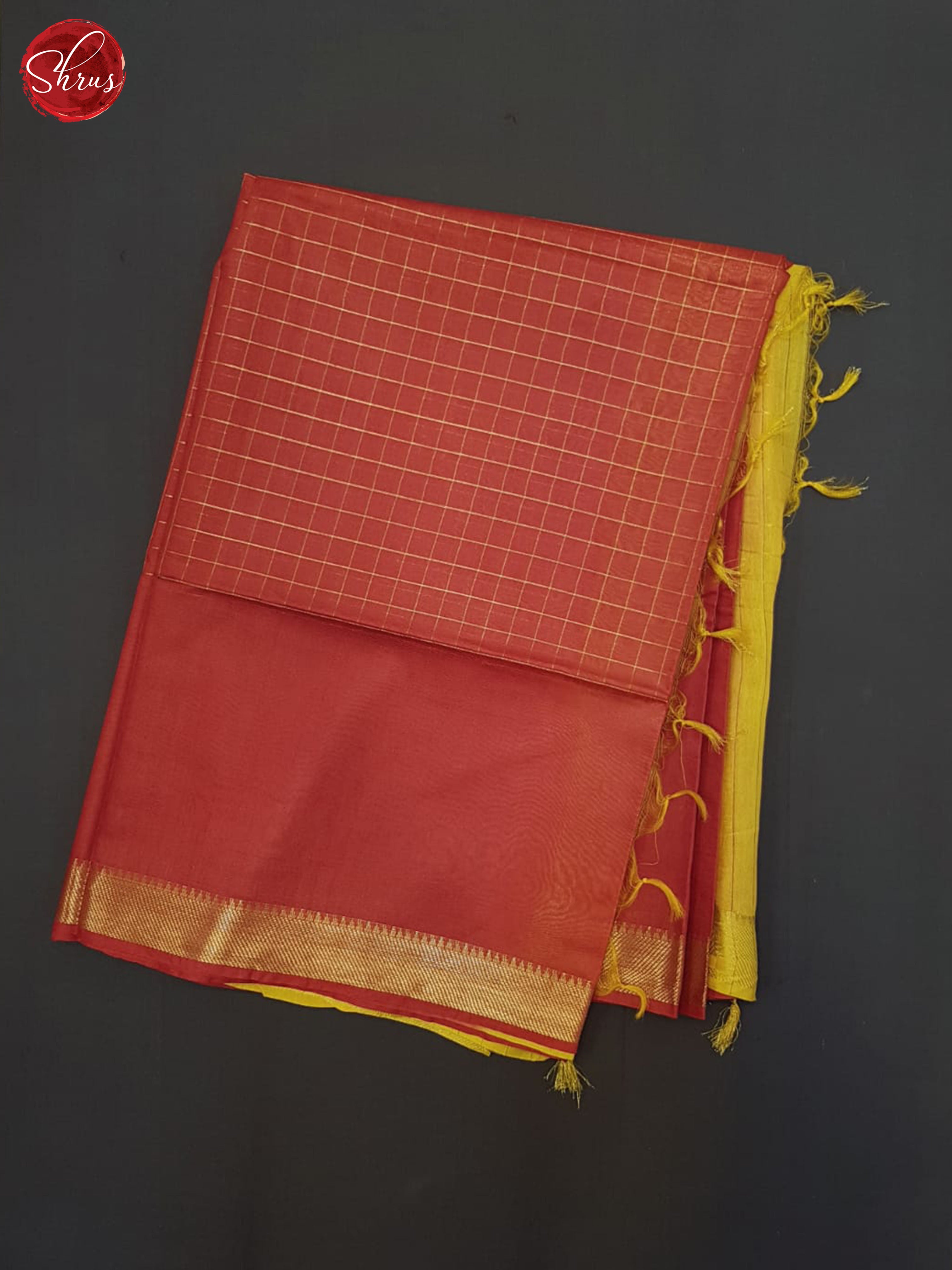 Red & Yellow- Semi Tussar Saree - Shop on ShrusEternity.com