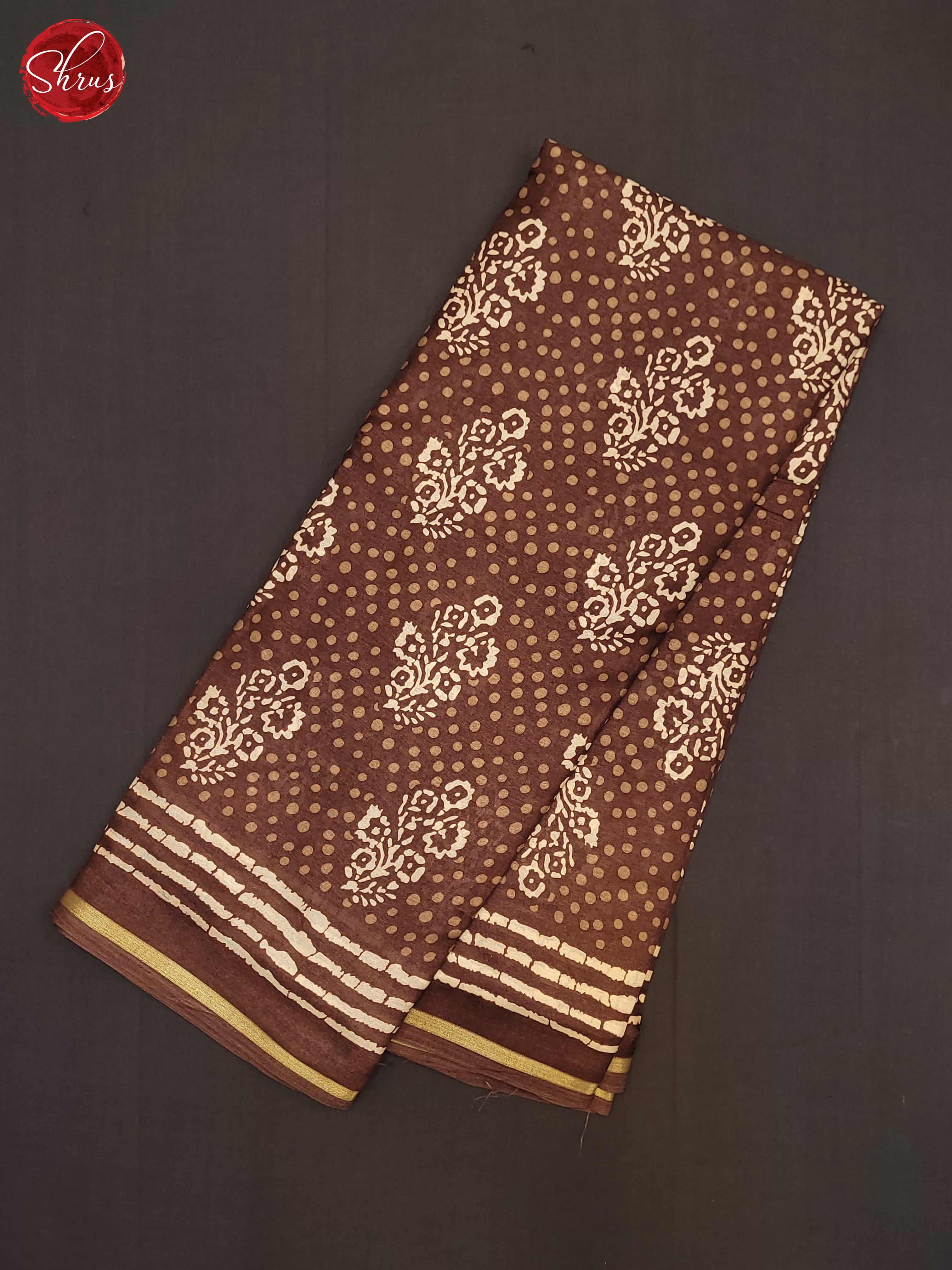 Brown(SIngle tone) - Semi Crepe Saree - Shop on ShrusEternity.com