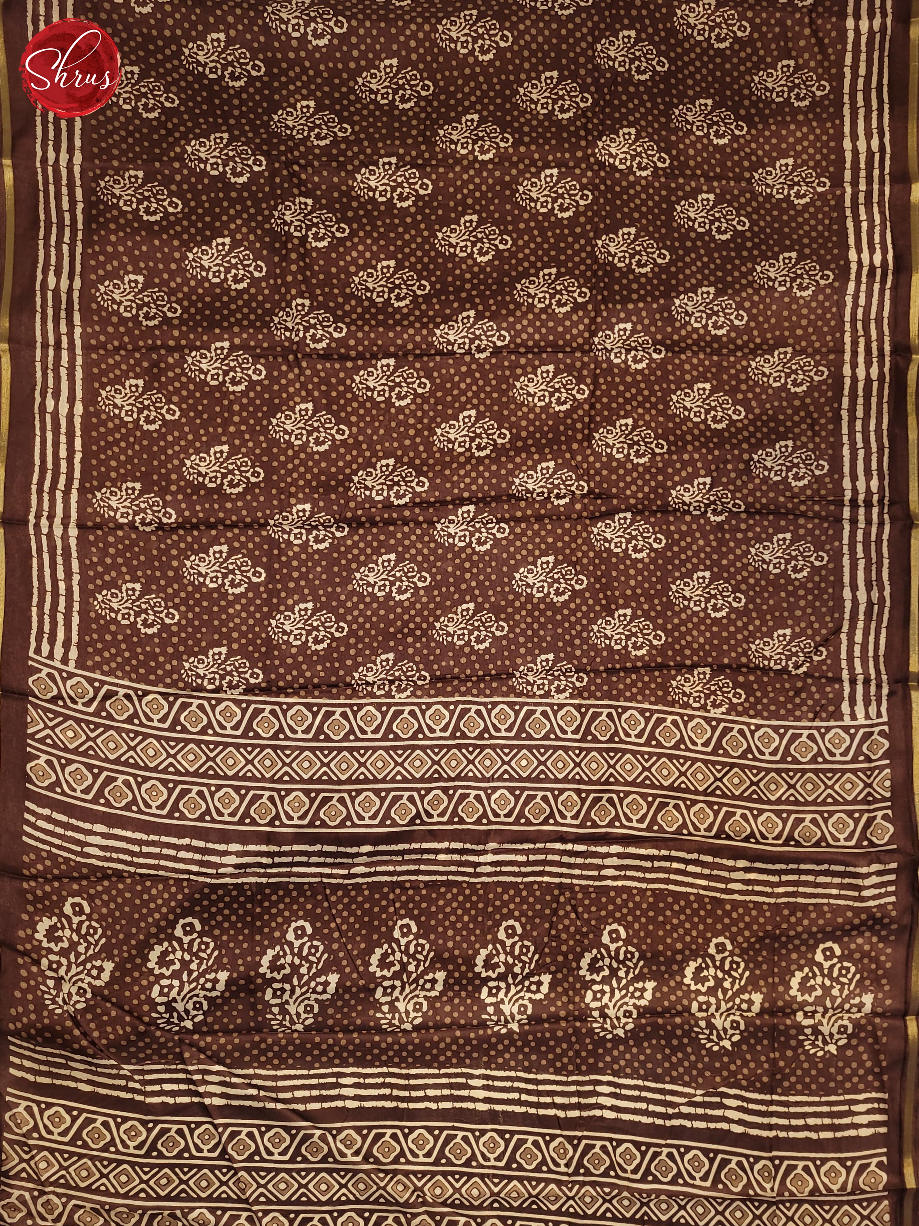 Brown(SIngle tone) - Semi Crepe Saree - Shop on ShrusEternity.com