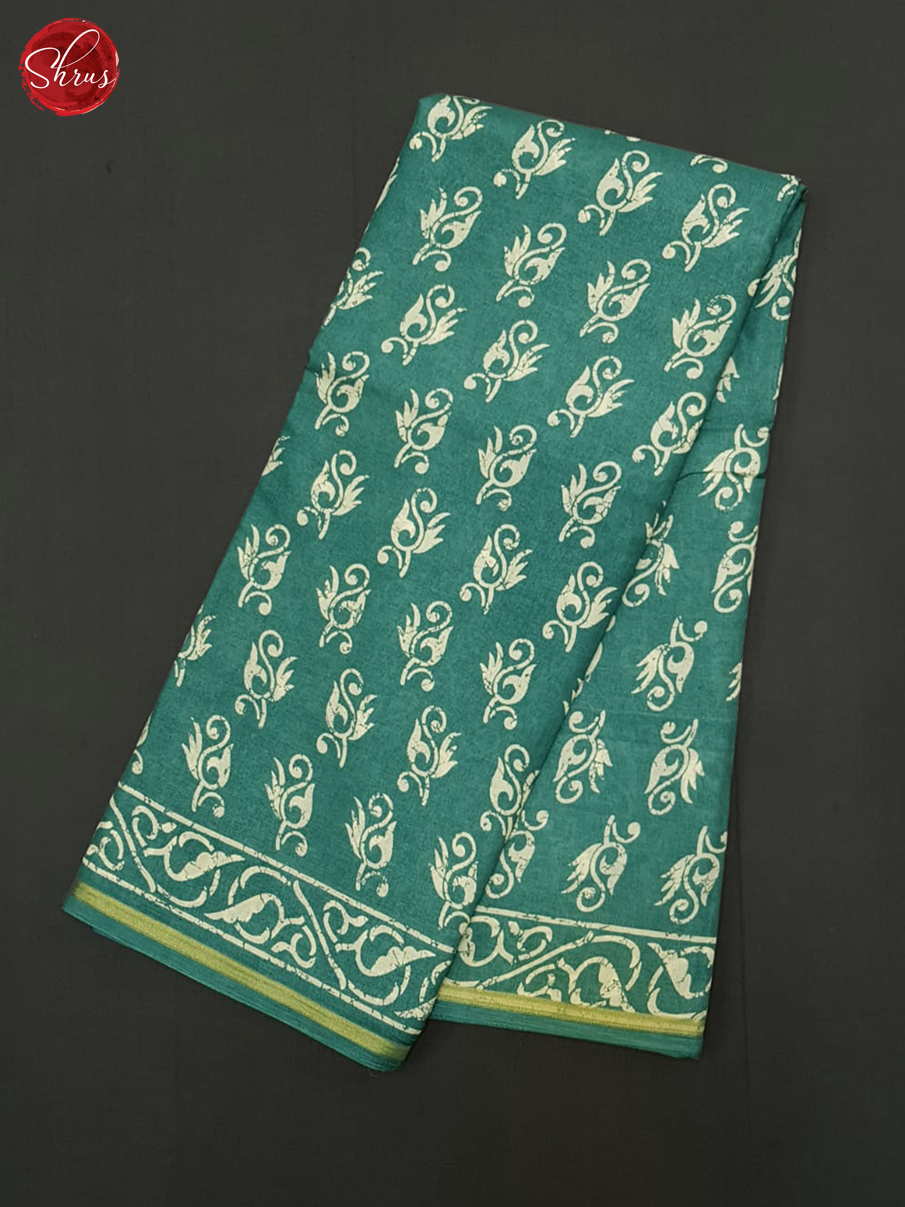 Teal Green(Single tone) - Semi crepe Saree - Shop on ShrusEternity.com