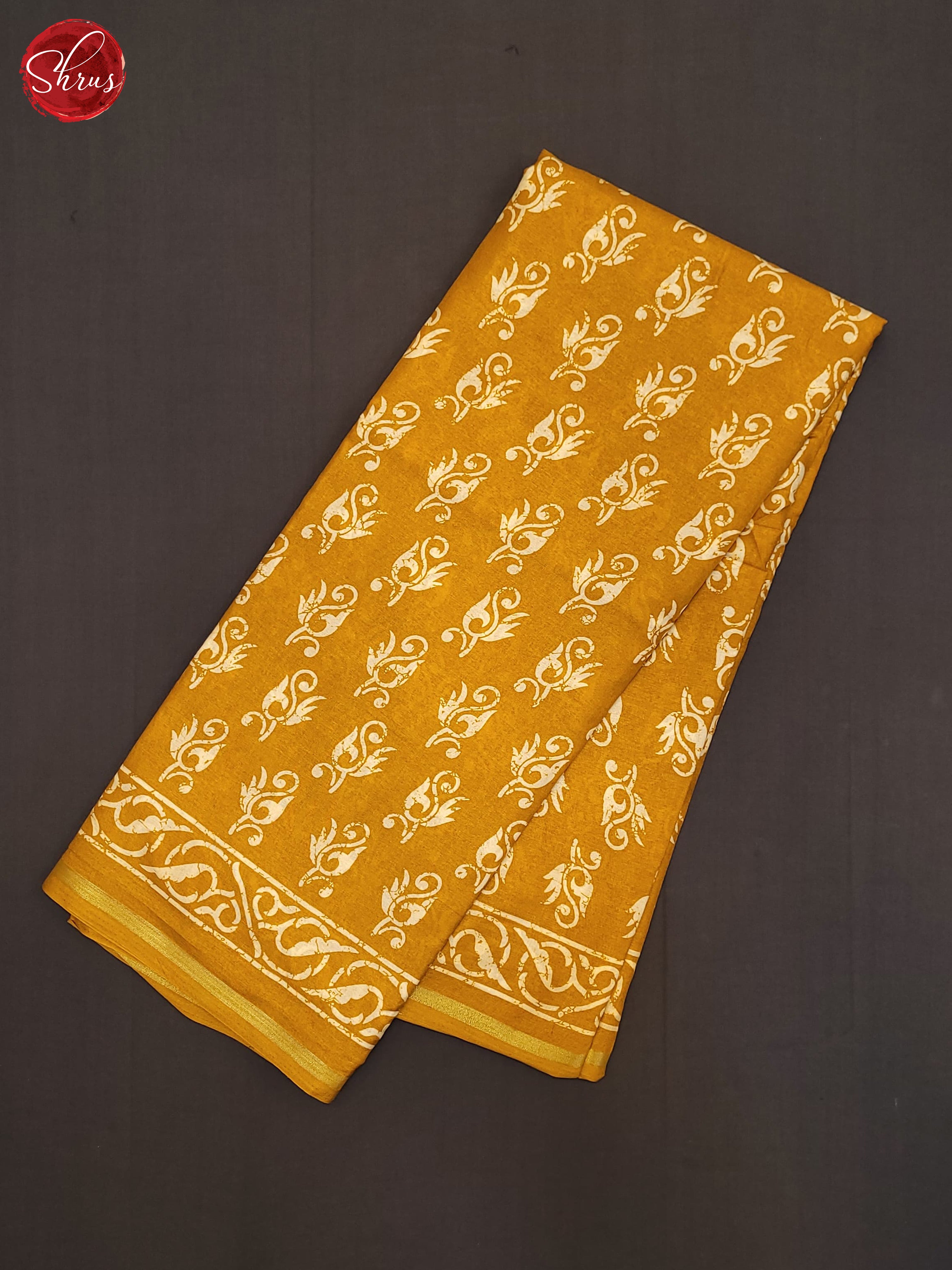 Yellow(Single Tone)- Semi Crepe Saree - Shop on ShrusEternity.com