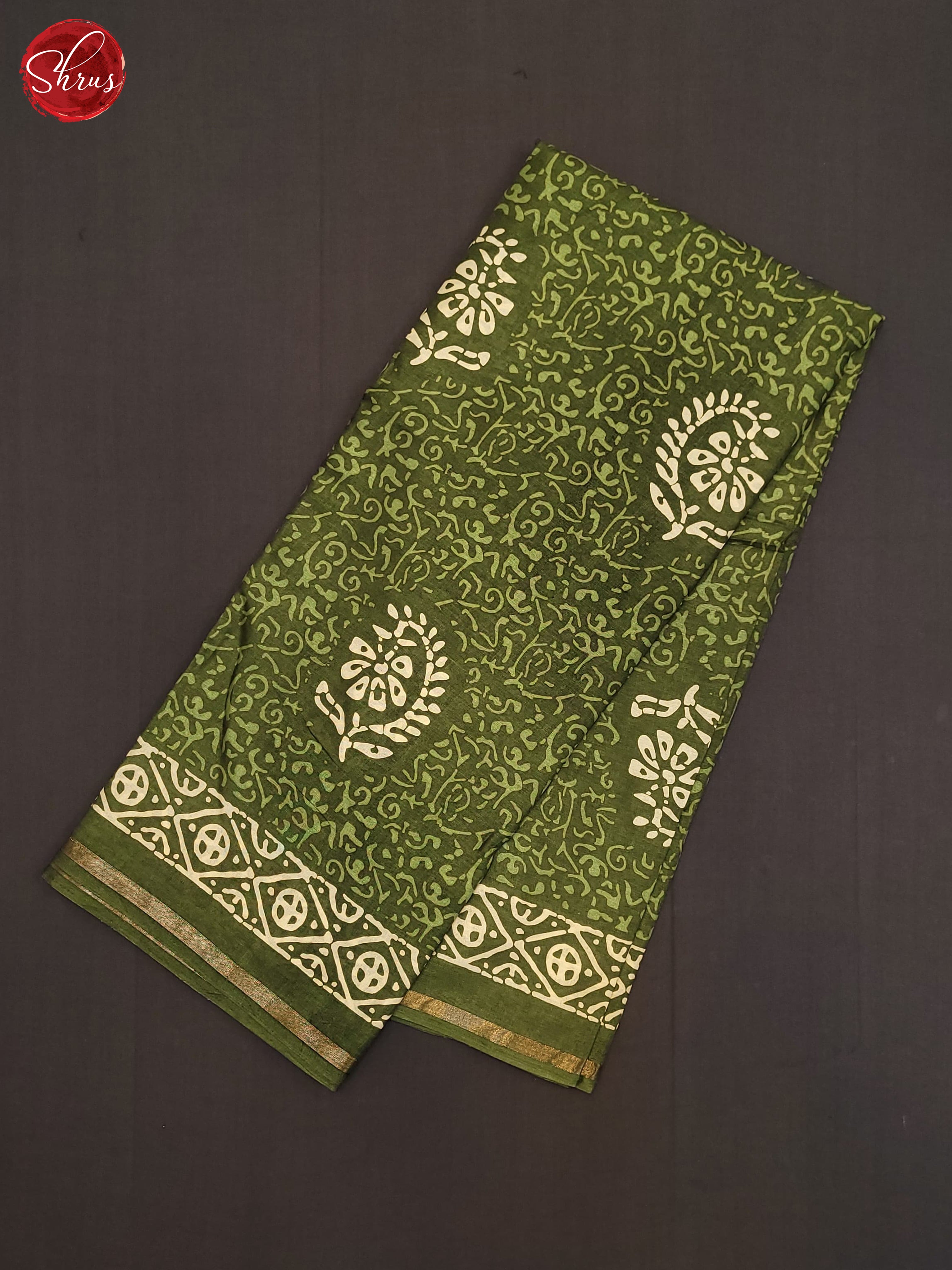 Green(Single Tone) - Semi Crepe Saree - Shop on ShrusEternity.com