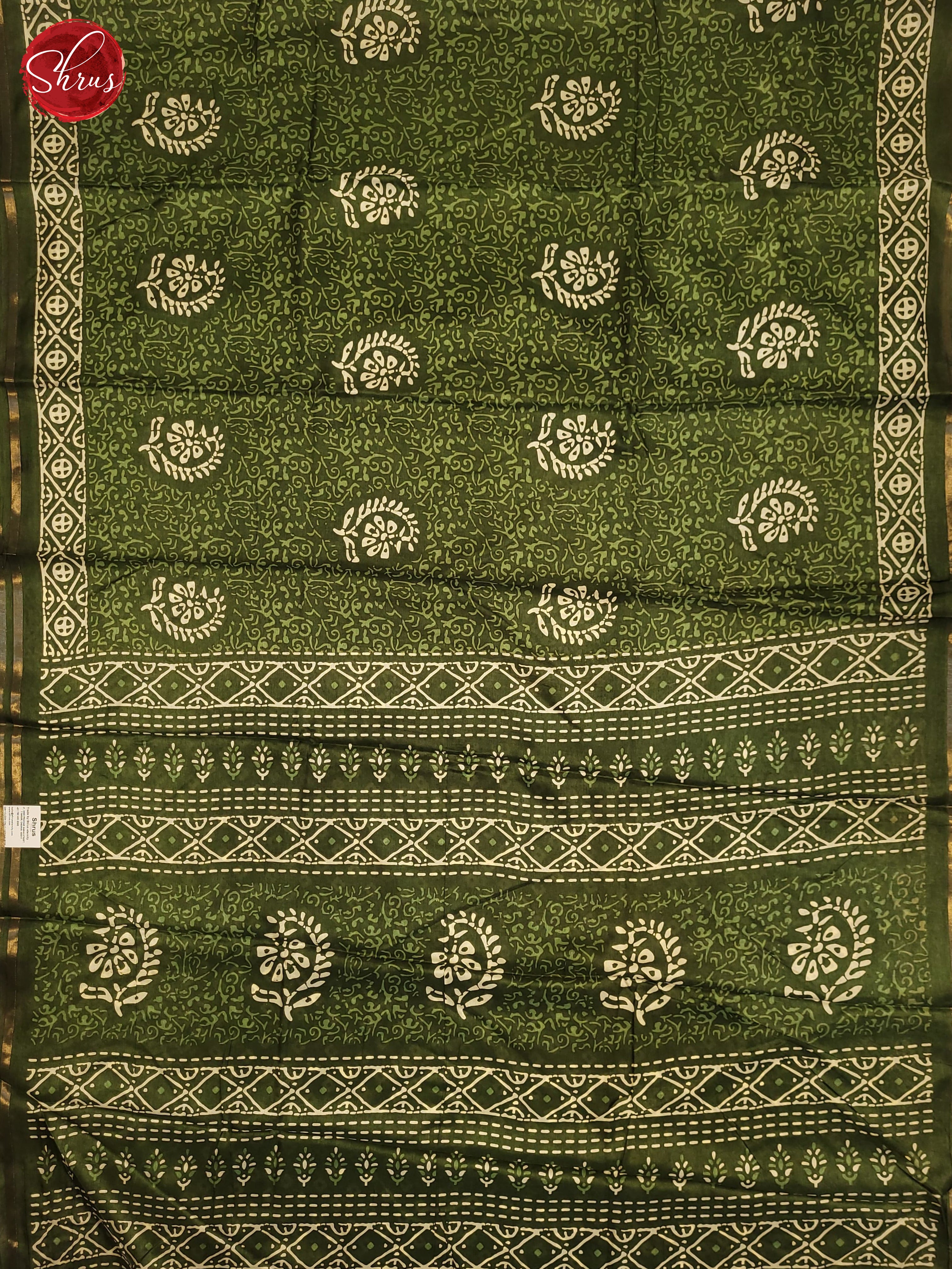 Green(Single Tone) - Semi Crepe Saree - Shop on ShrusEternity.com