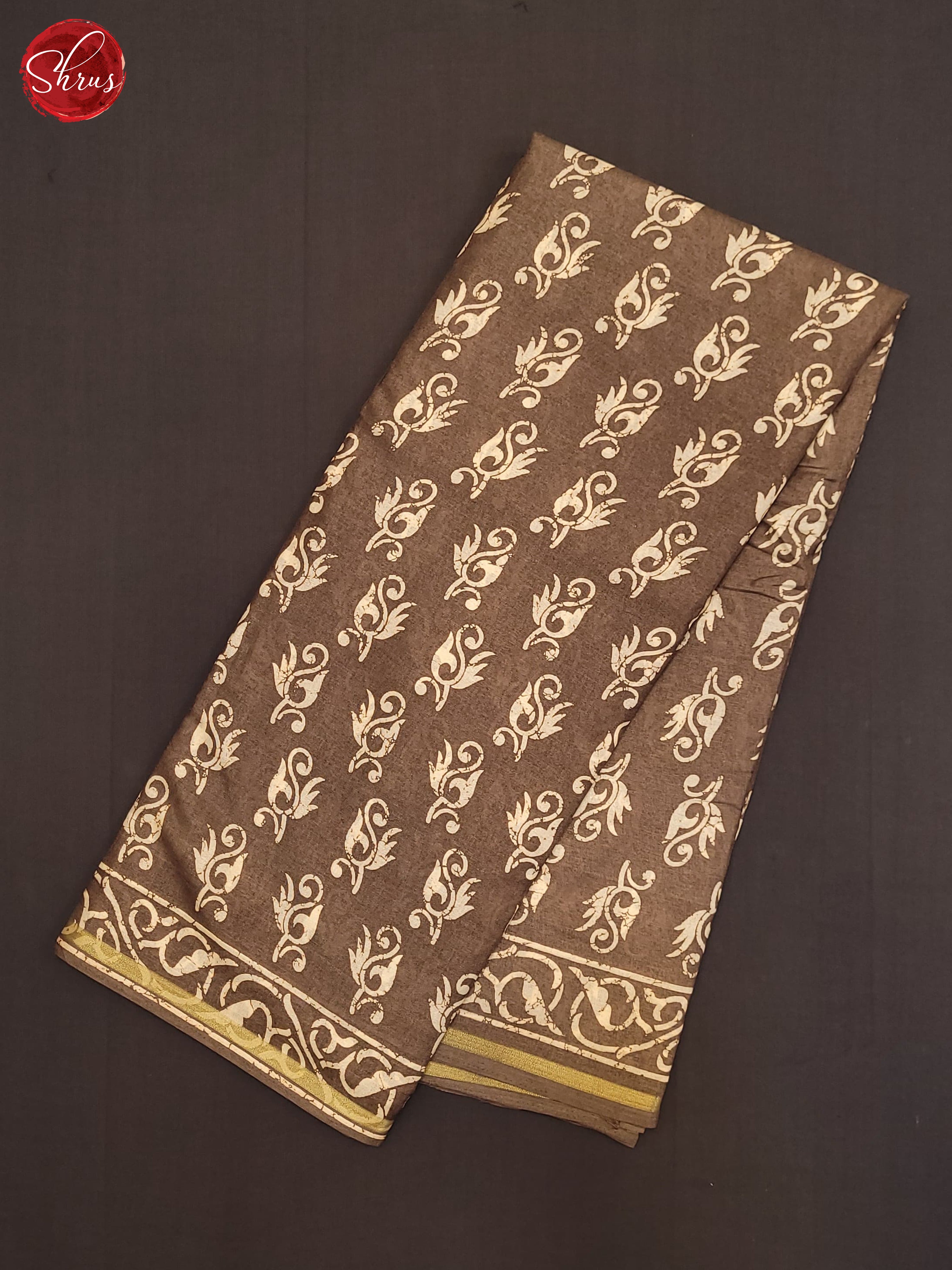 Light Brown(Single Tone) - Semi Crepe Saree - Shop on ShrusEternity.com