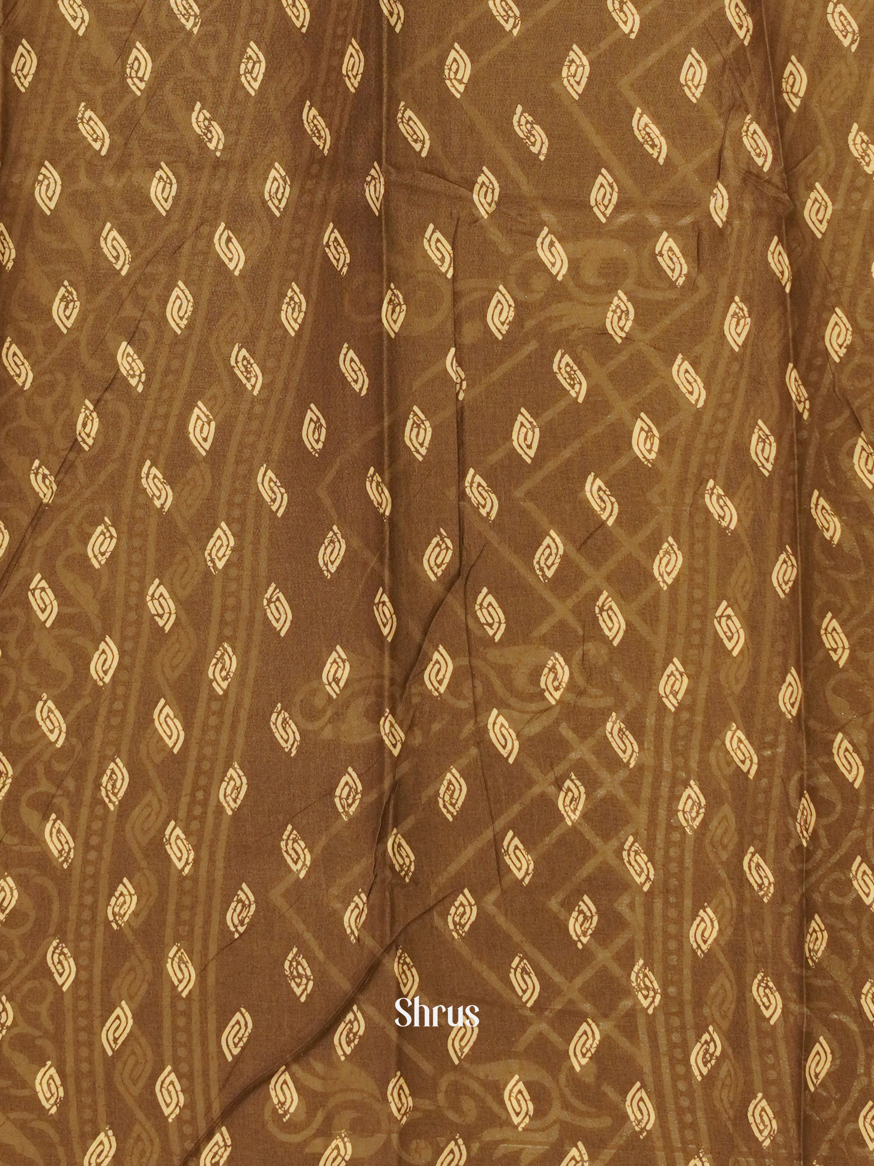 Light Brown(Single Tone) - Semi Crepe Saree