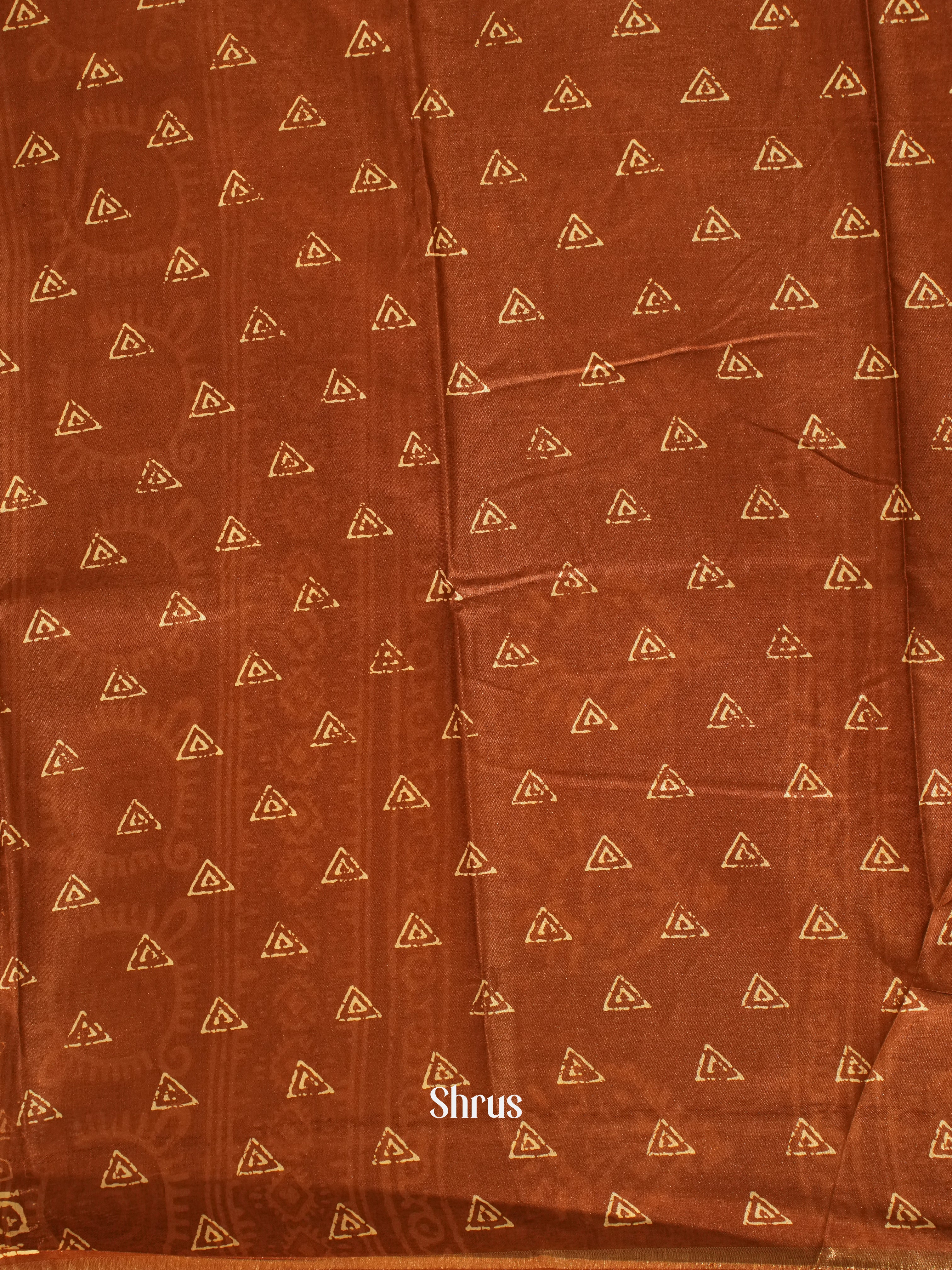 Brown(Single Tone) - Semi crepe Saree