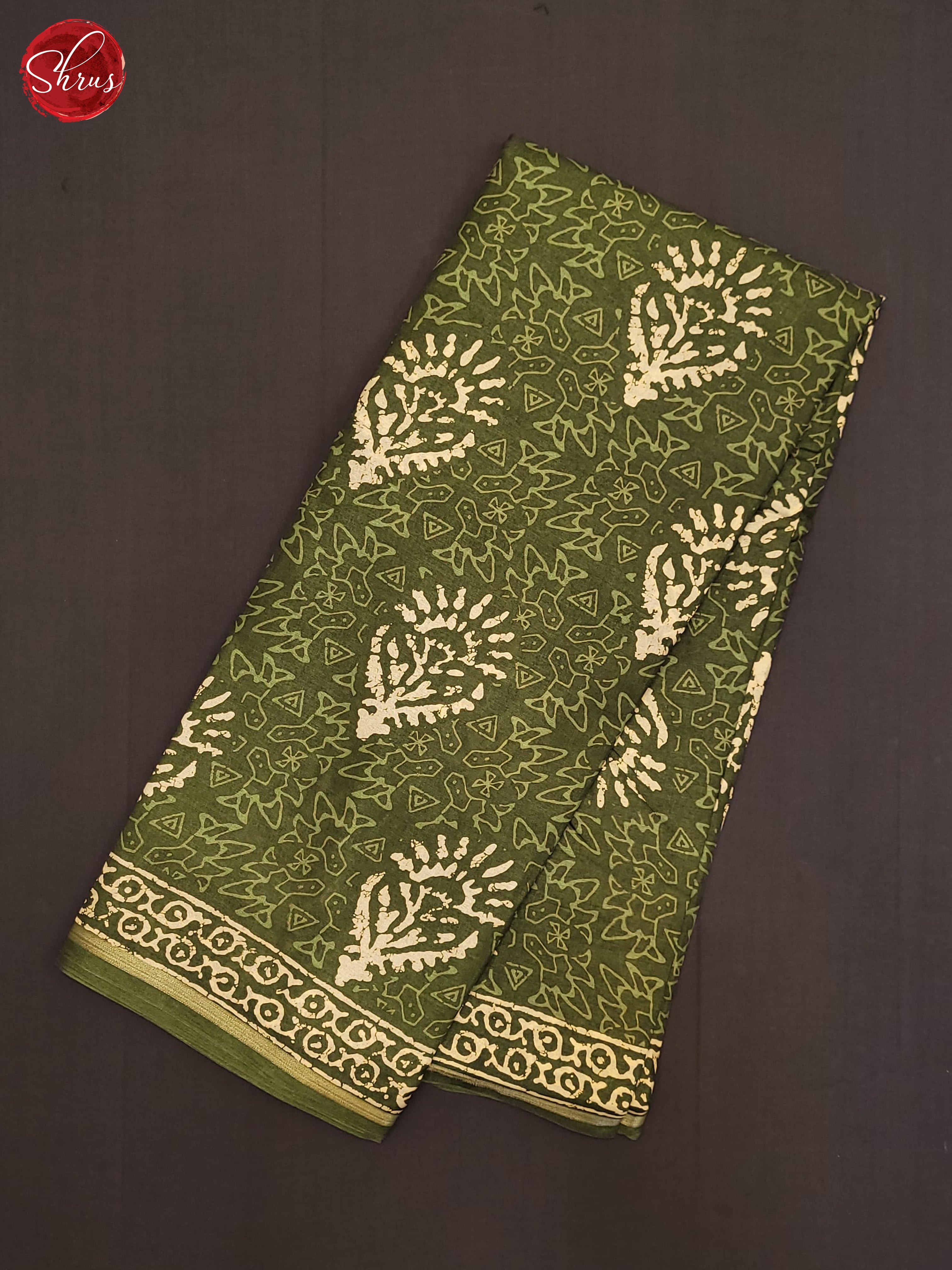 Green(Single Tone)- Semi Crepe Saree - Shop on ShrusEternity.com