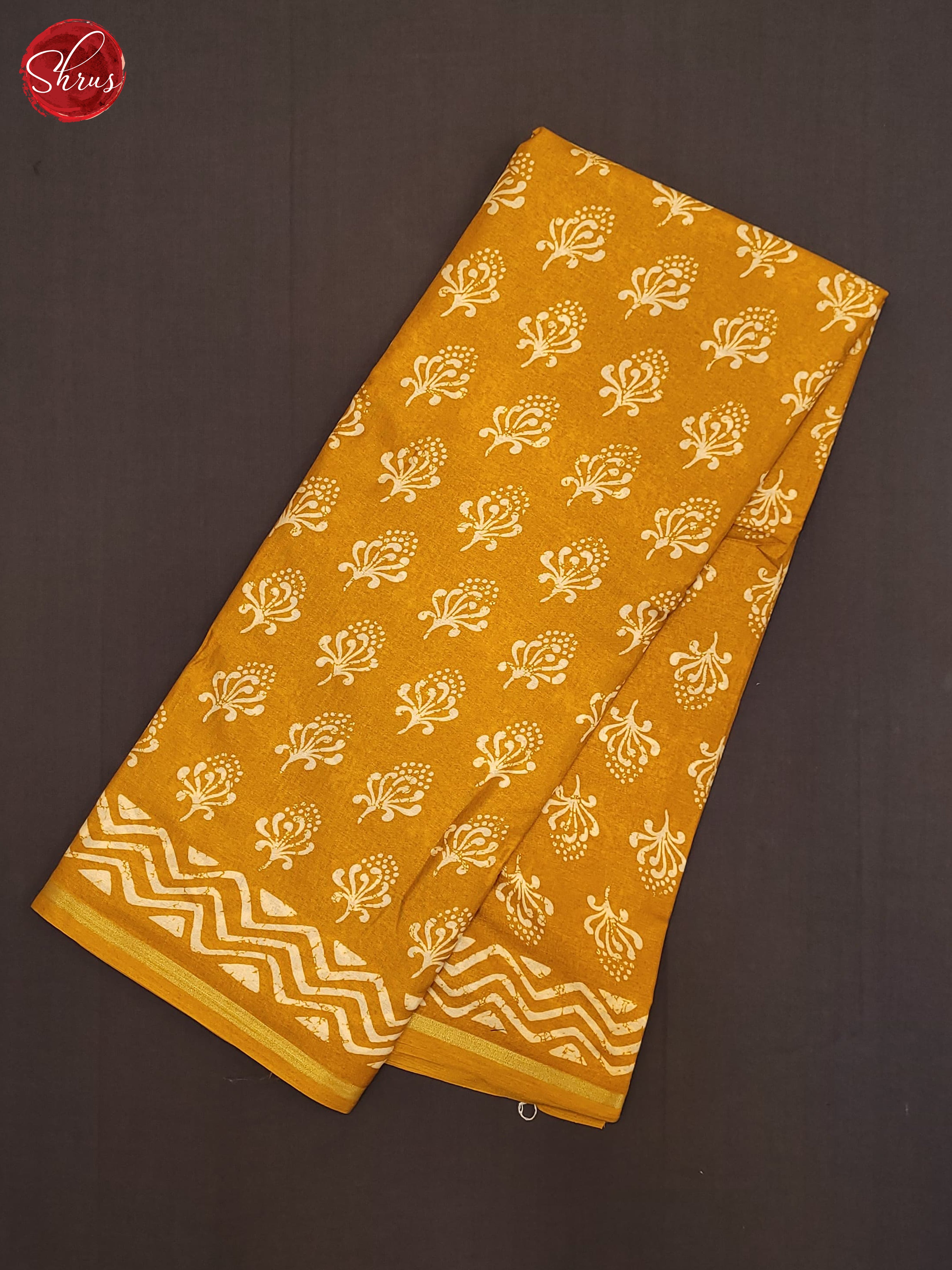 Yellow(SIngle Tone) - Semi Crepe Saree - Shop on ShrusEternity.com