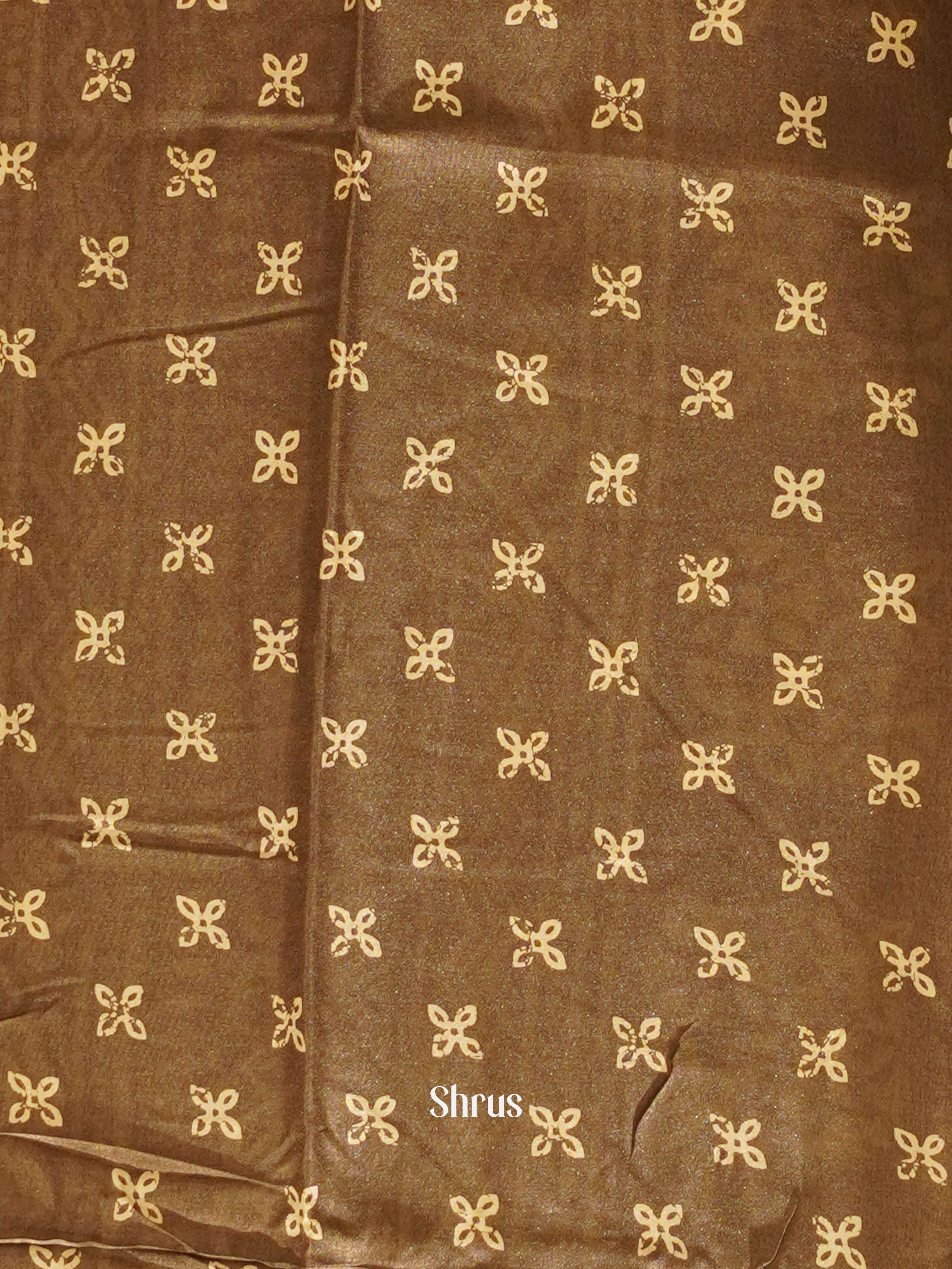 Light Brown(single Tone) - Semi Crepe Saree