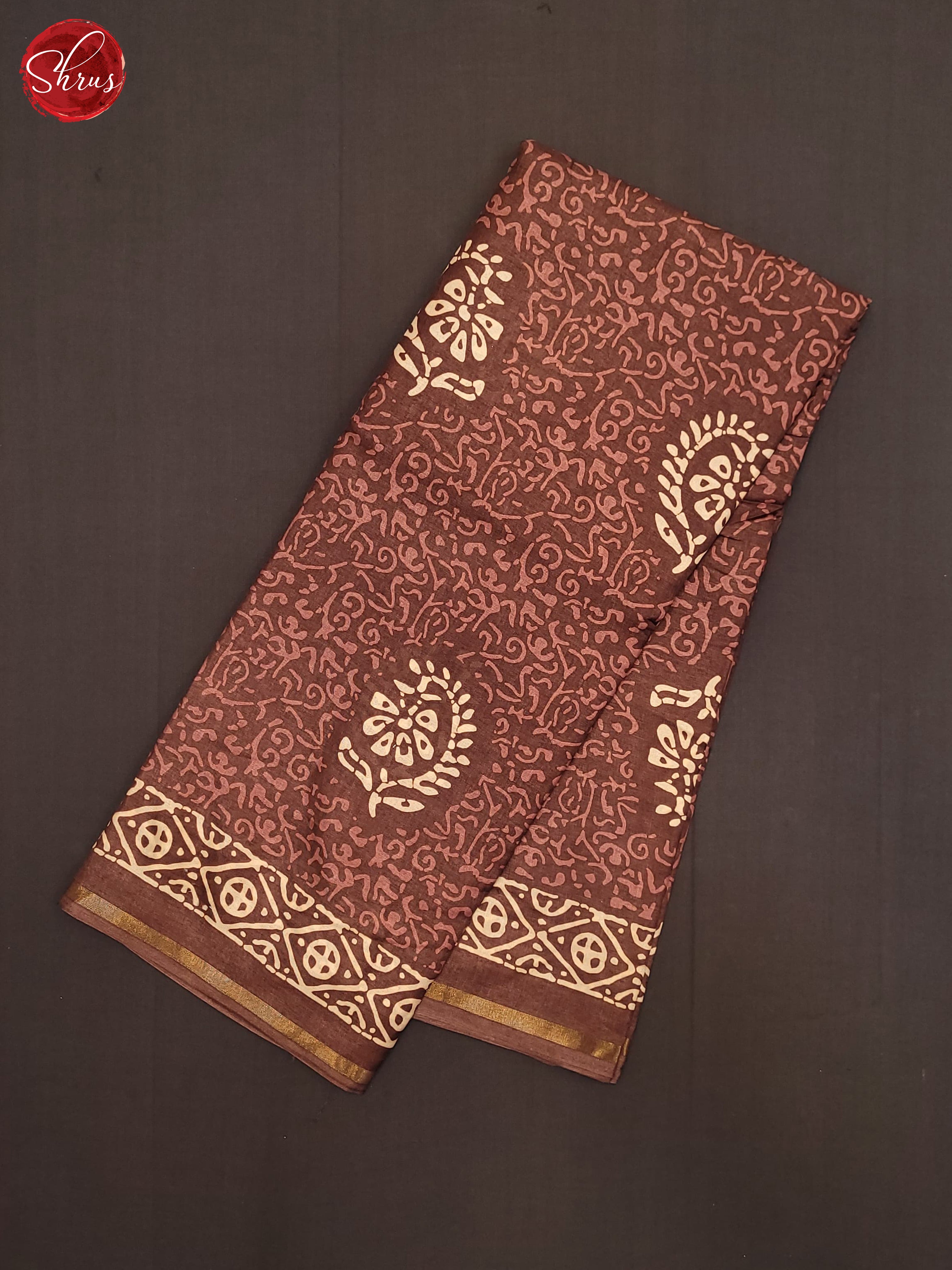 Brown(Single Tone) - Semi Crepe Saree - Shop on ShrusEternity.com