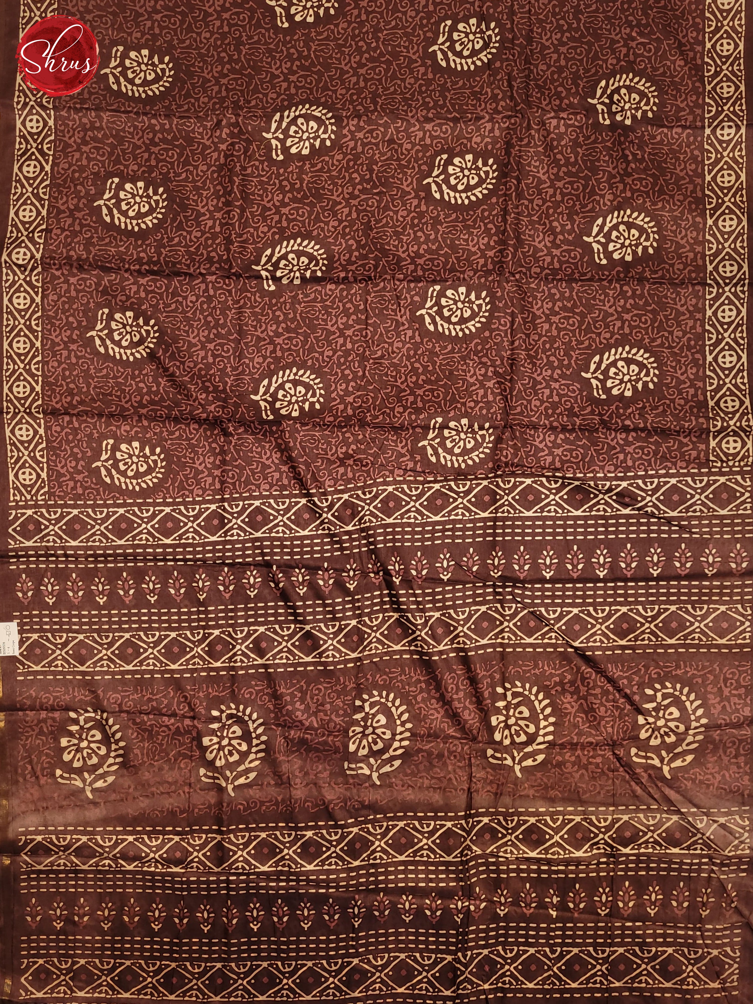 Brown(Single Tone) - Semi Crepe Saree - Shop on ShrusEternity.com