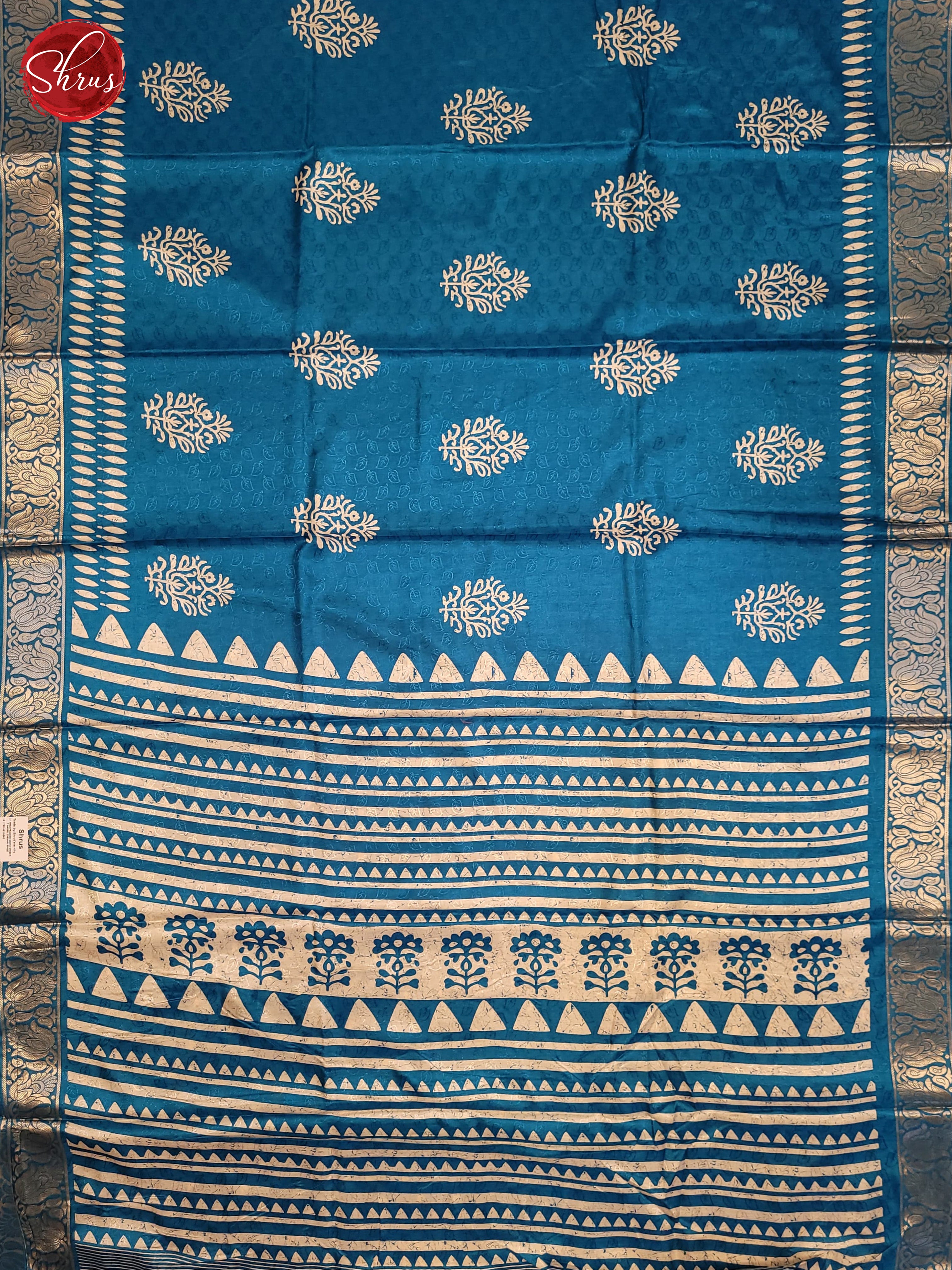 Blue(Single Tone) - Semi Crepe Saree - Shop on ShrusEternity.com