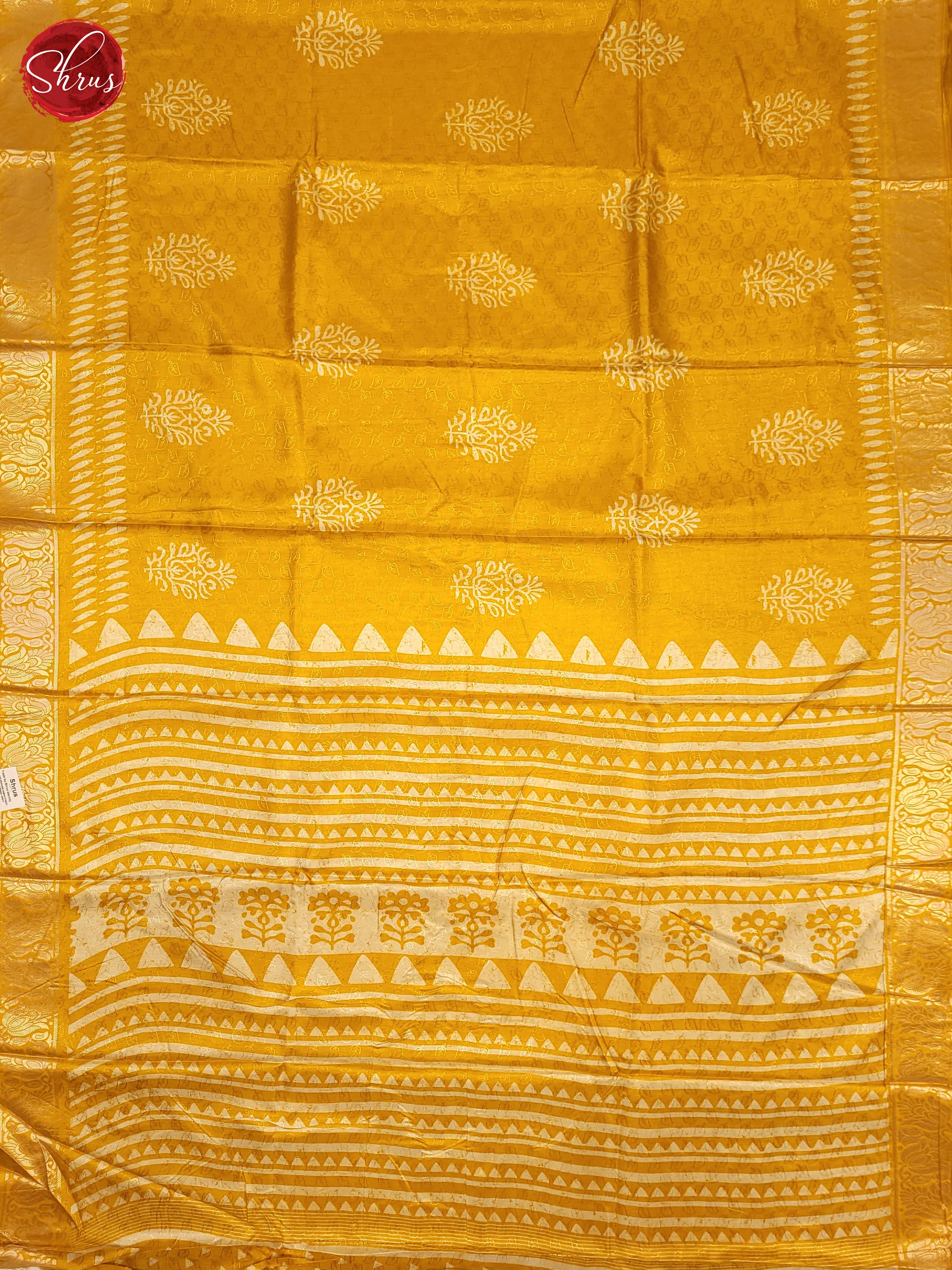 Yellow(Single Tone) - Semi Crepe Saree - Shop on ShrusEternity.com