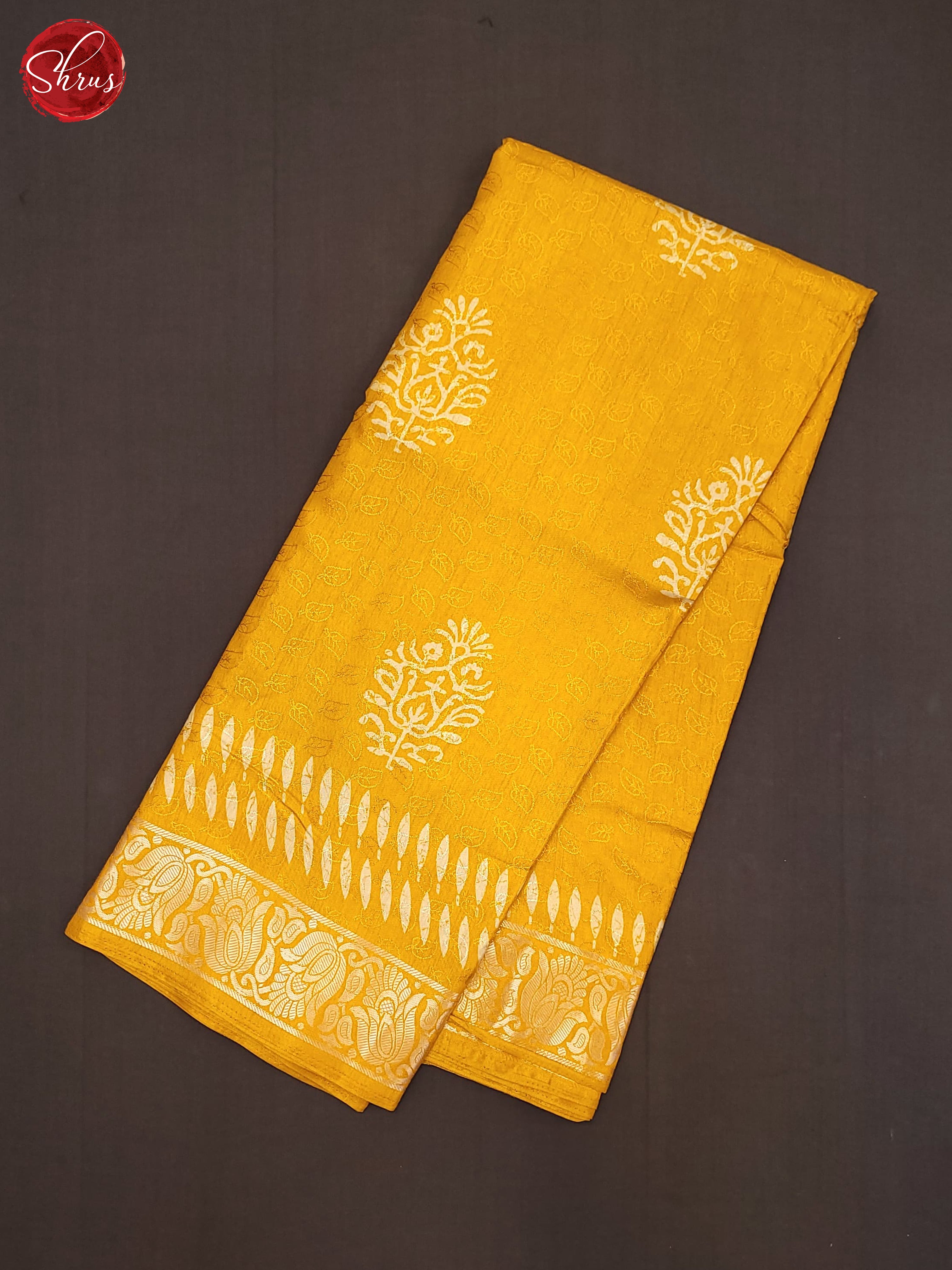 Yellow(Single Tone) - Semi Crepe Saree - Shop on ShrusEternity.com