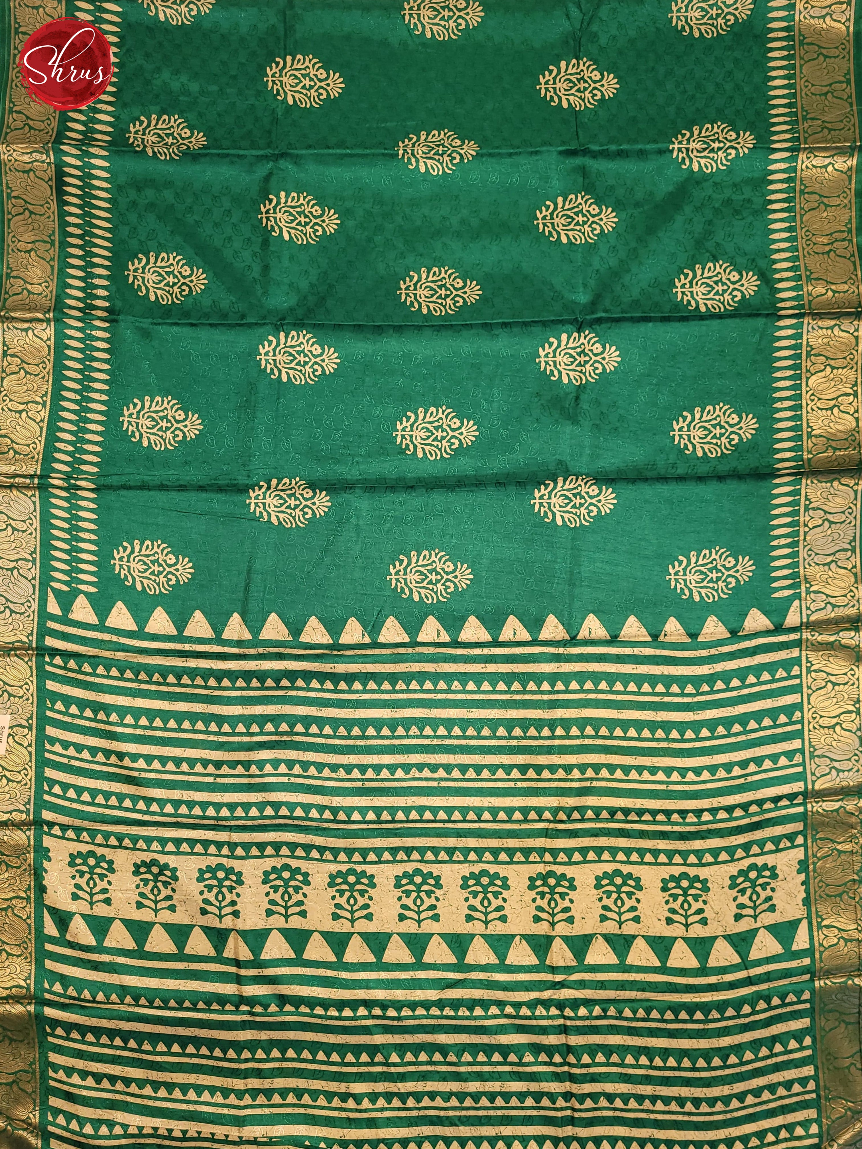 Green(Single Tone) - Semi Crepe Saree - Shop on ShrusEternity.com