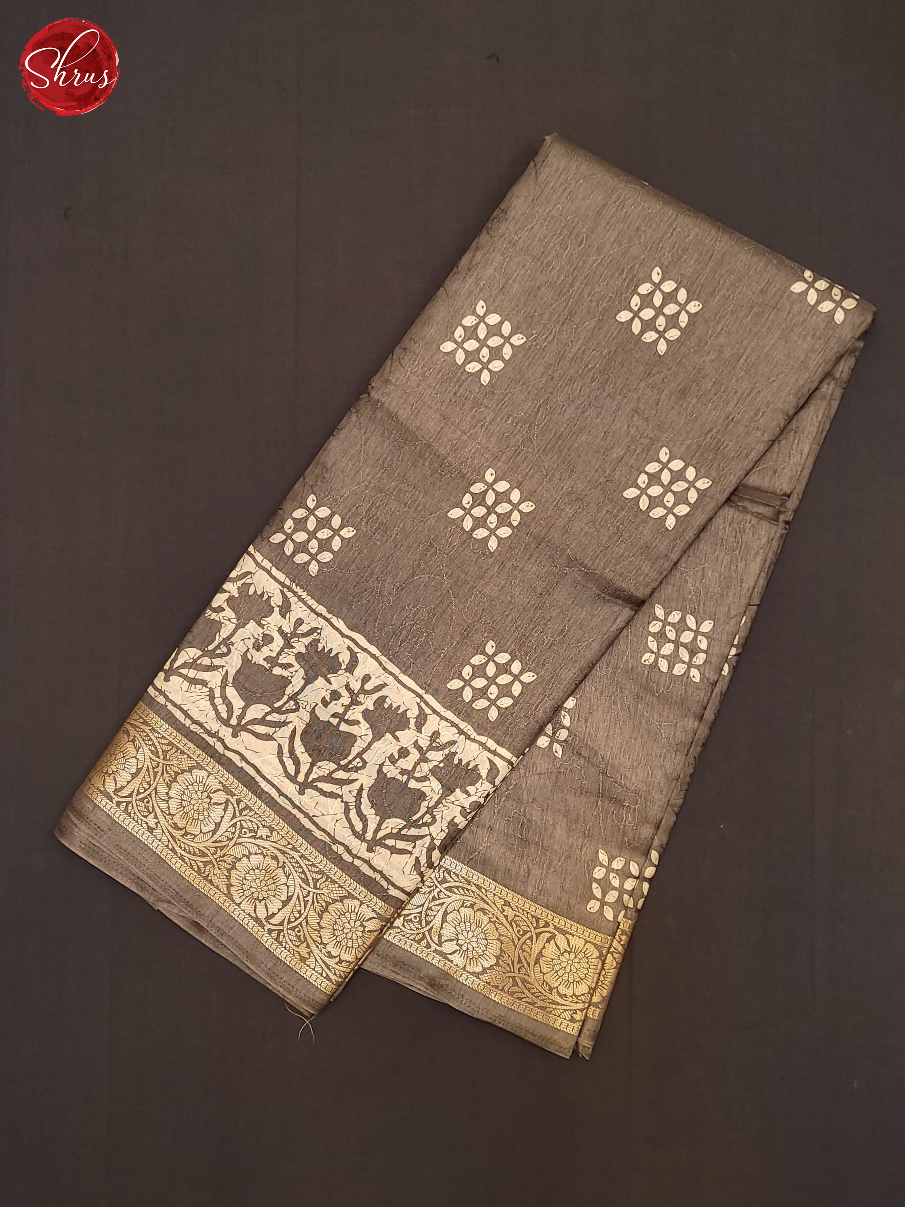 Grey(Single tone) - Semi Crepe Saree - Shop on ShrusEternity.com