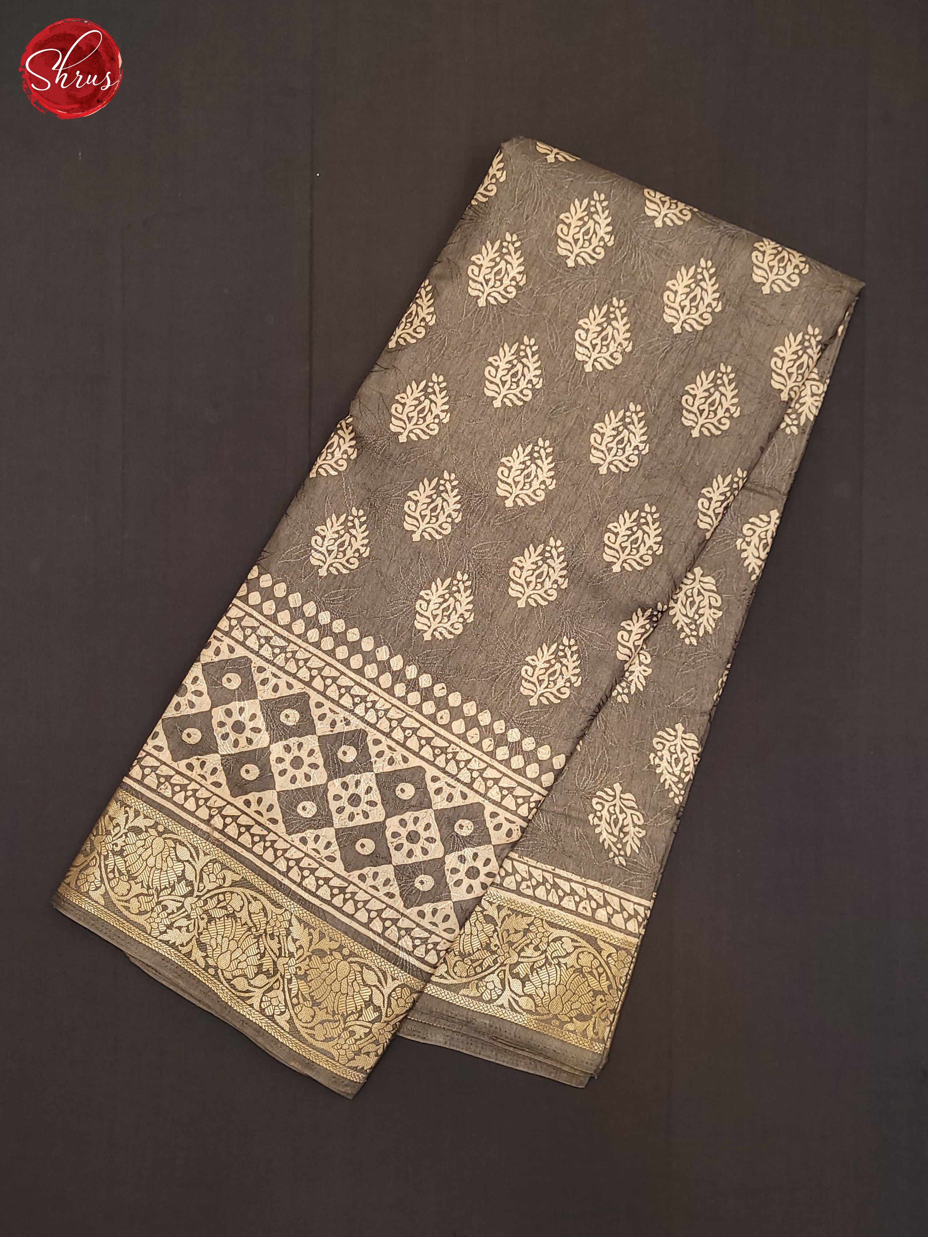 Grey(Single Tone) - Semi Crepe Saree - Shop on ShrusEternity.com