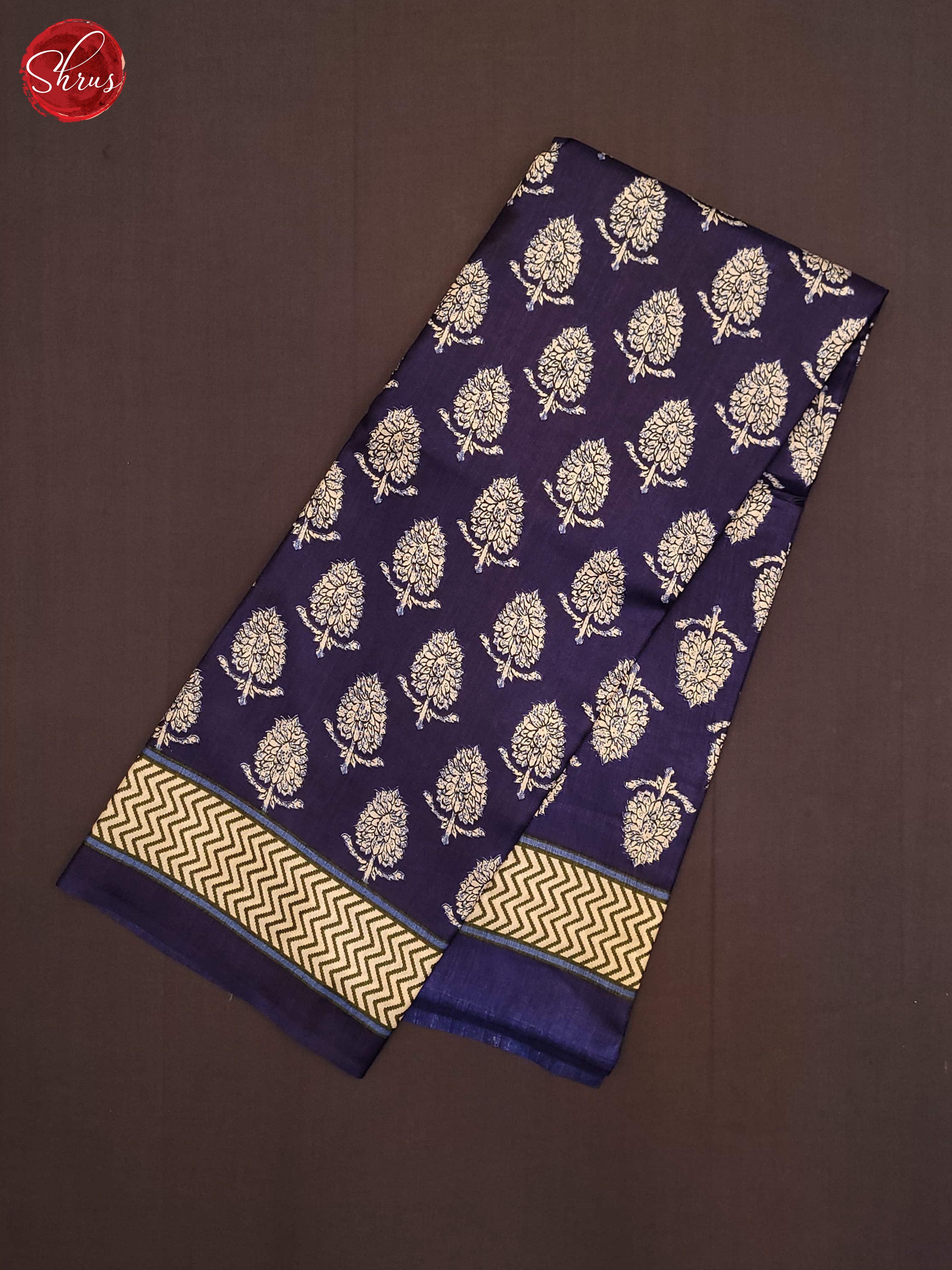 Navy Blue(Single Tone) - Semi Crepe Saree - Shop on ShrusEternity.com