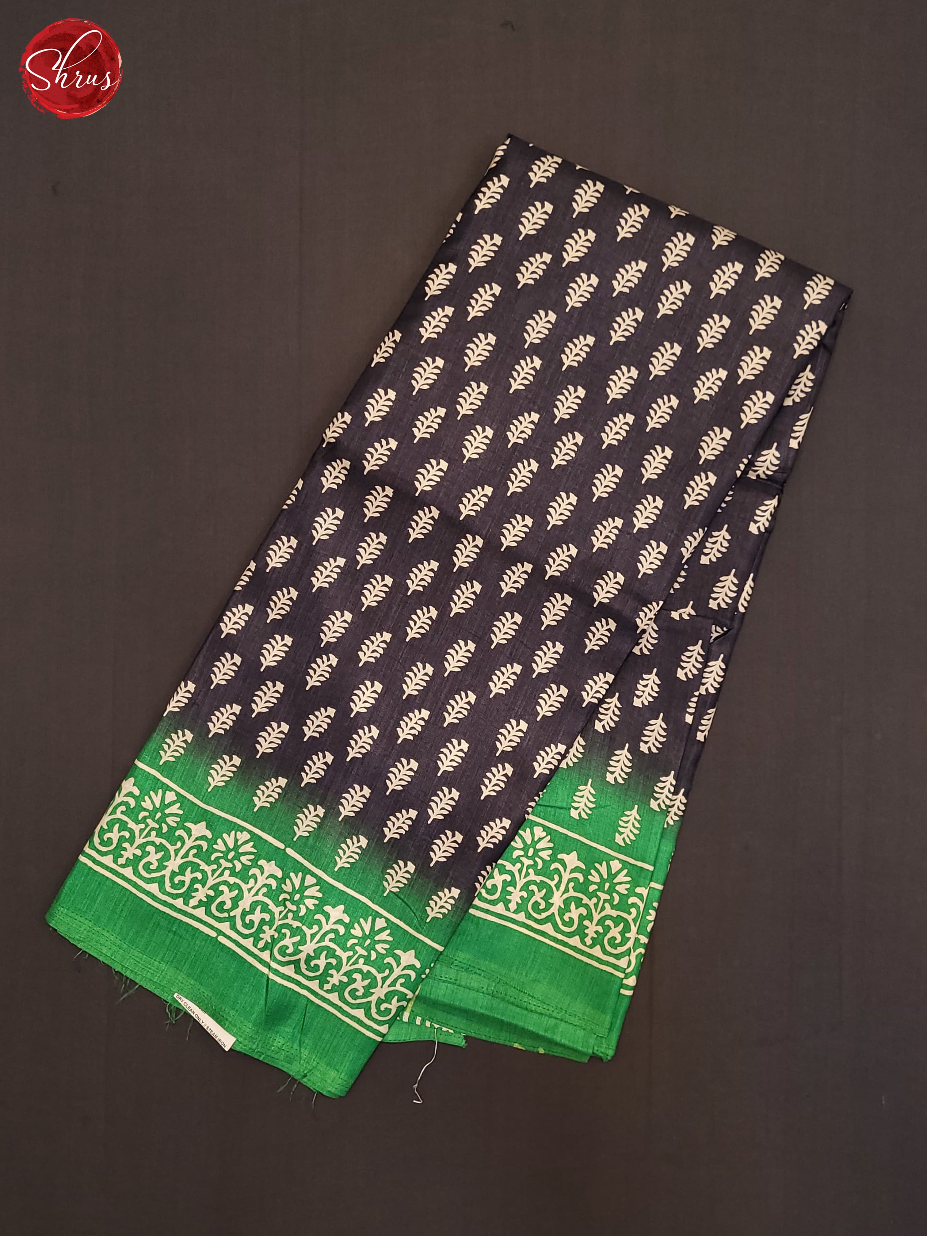 Black & Green- Semi Crepe Saree - Shop on ShrusEternity.com