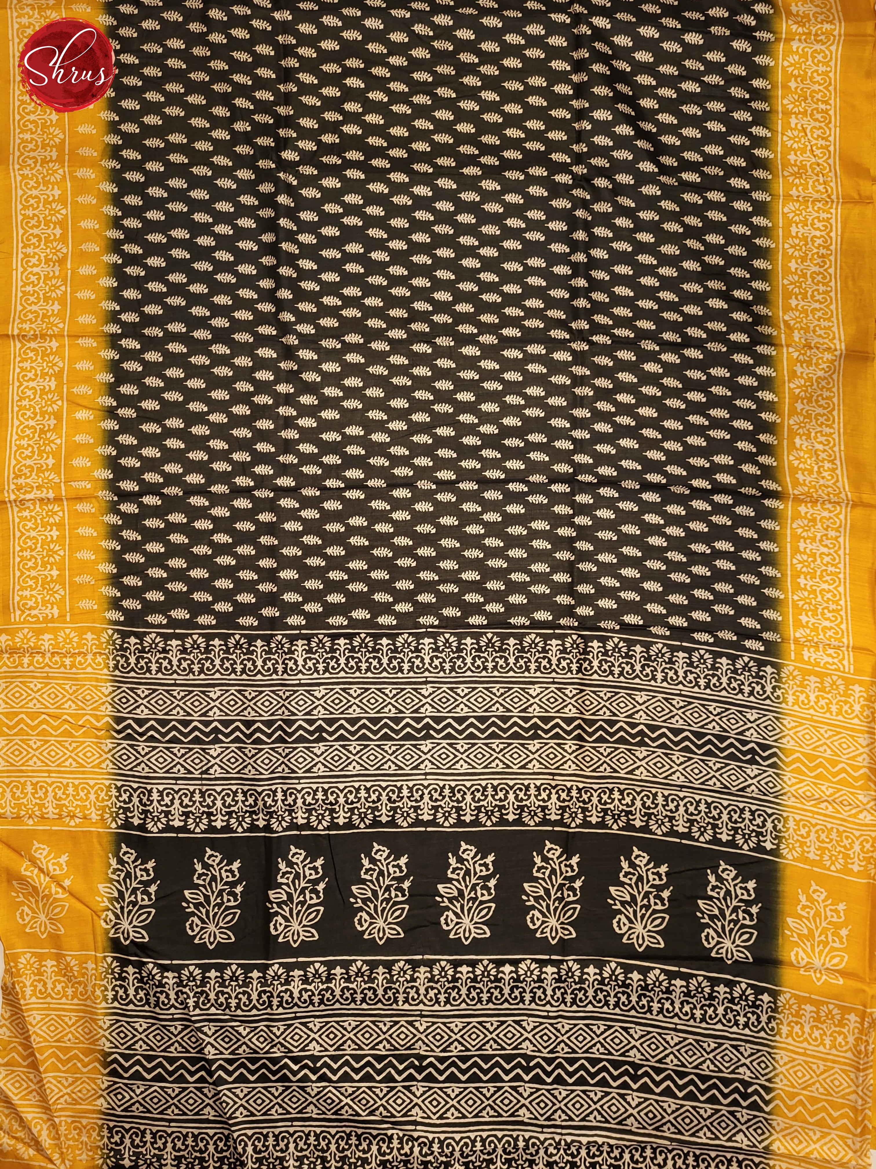 Black & Yellow - Semi Crepe Saree - Shop on ShrusEternity.com