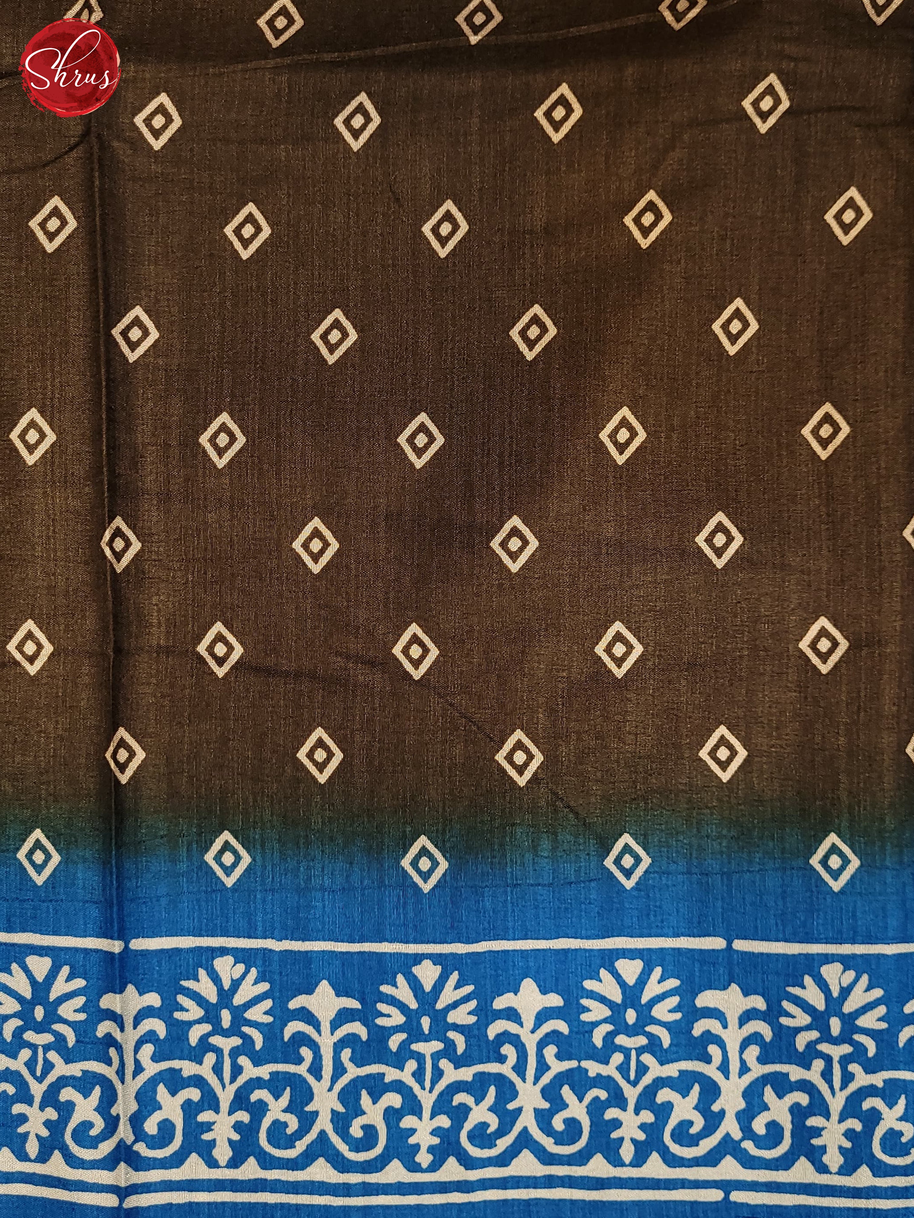 Brown & Blue - Semi Crepe Saree - Shop on ShrusEternity.com