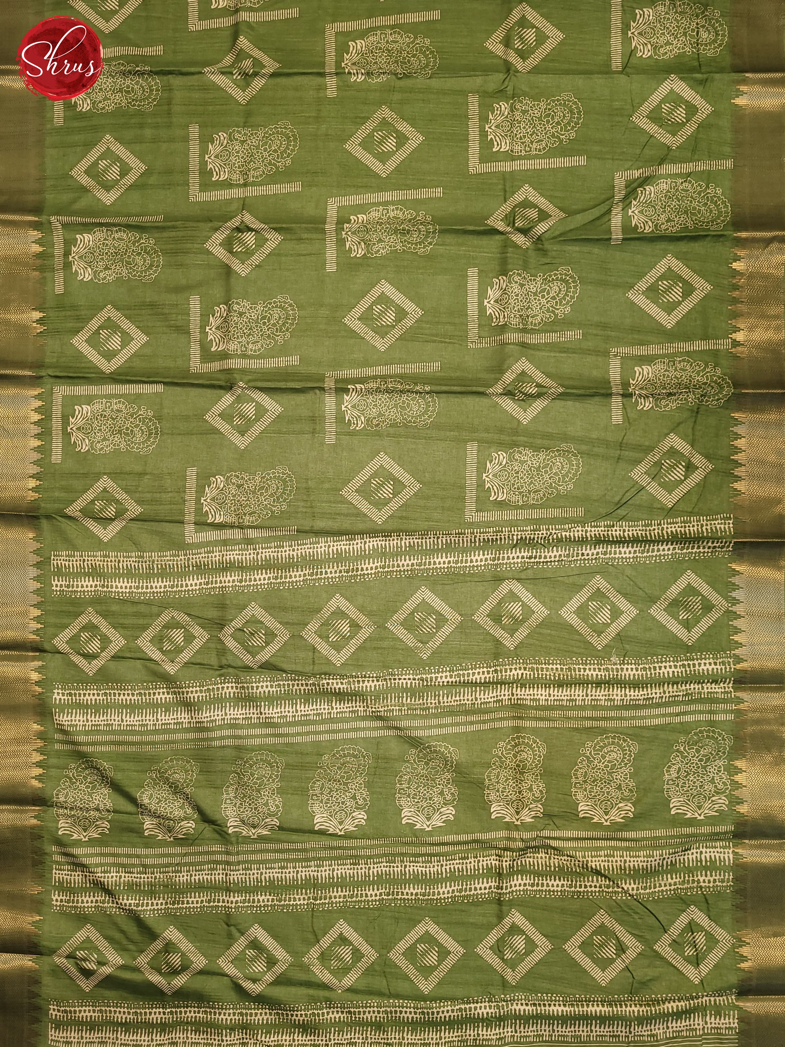 Green(Single Tone)- Semi Crepe Saree - Shop on ShrusEternity.com