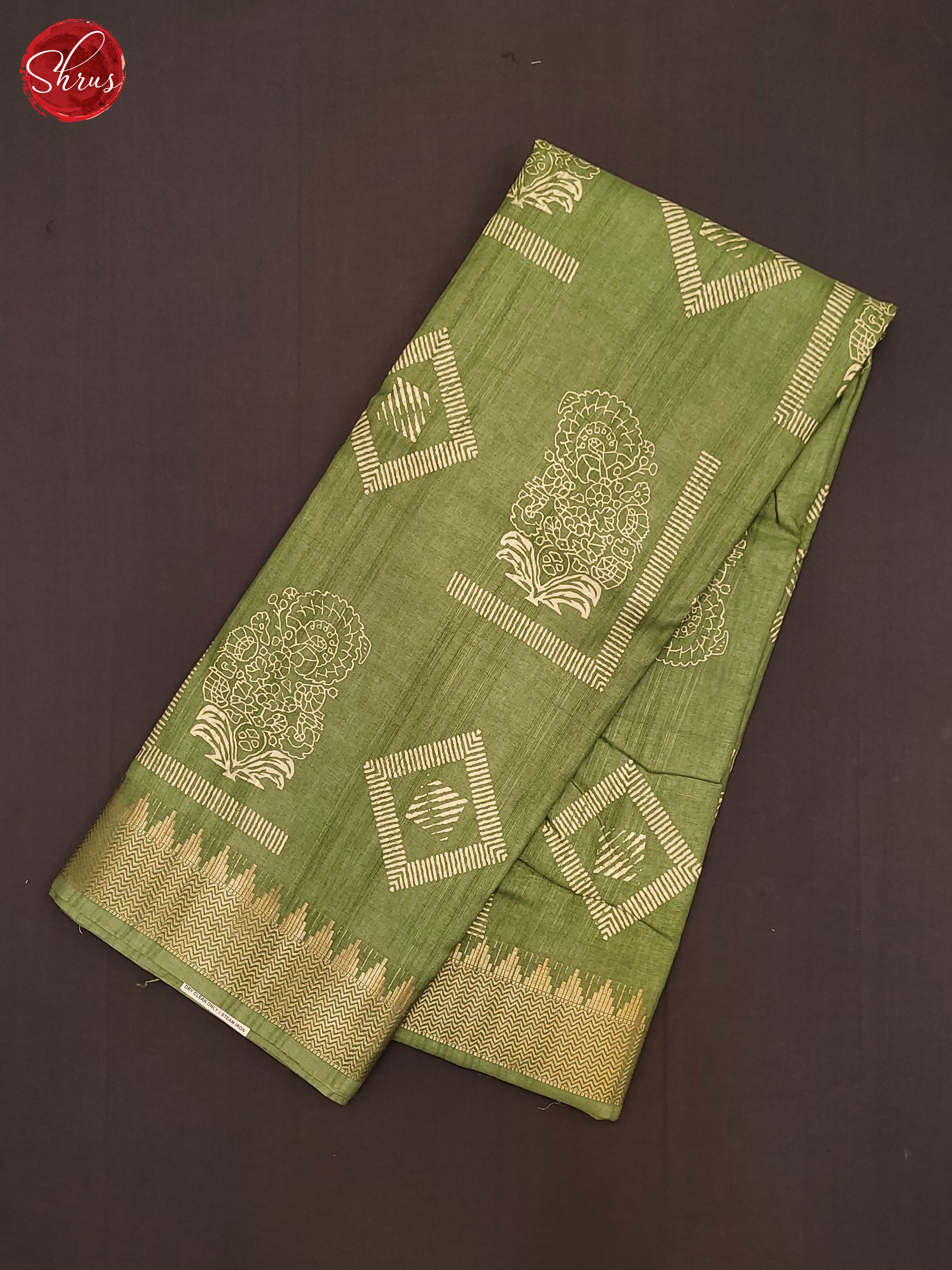 Green(Single Tone)- Semi Crepe Saree - Shop on ShrusEternity.com