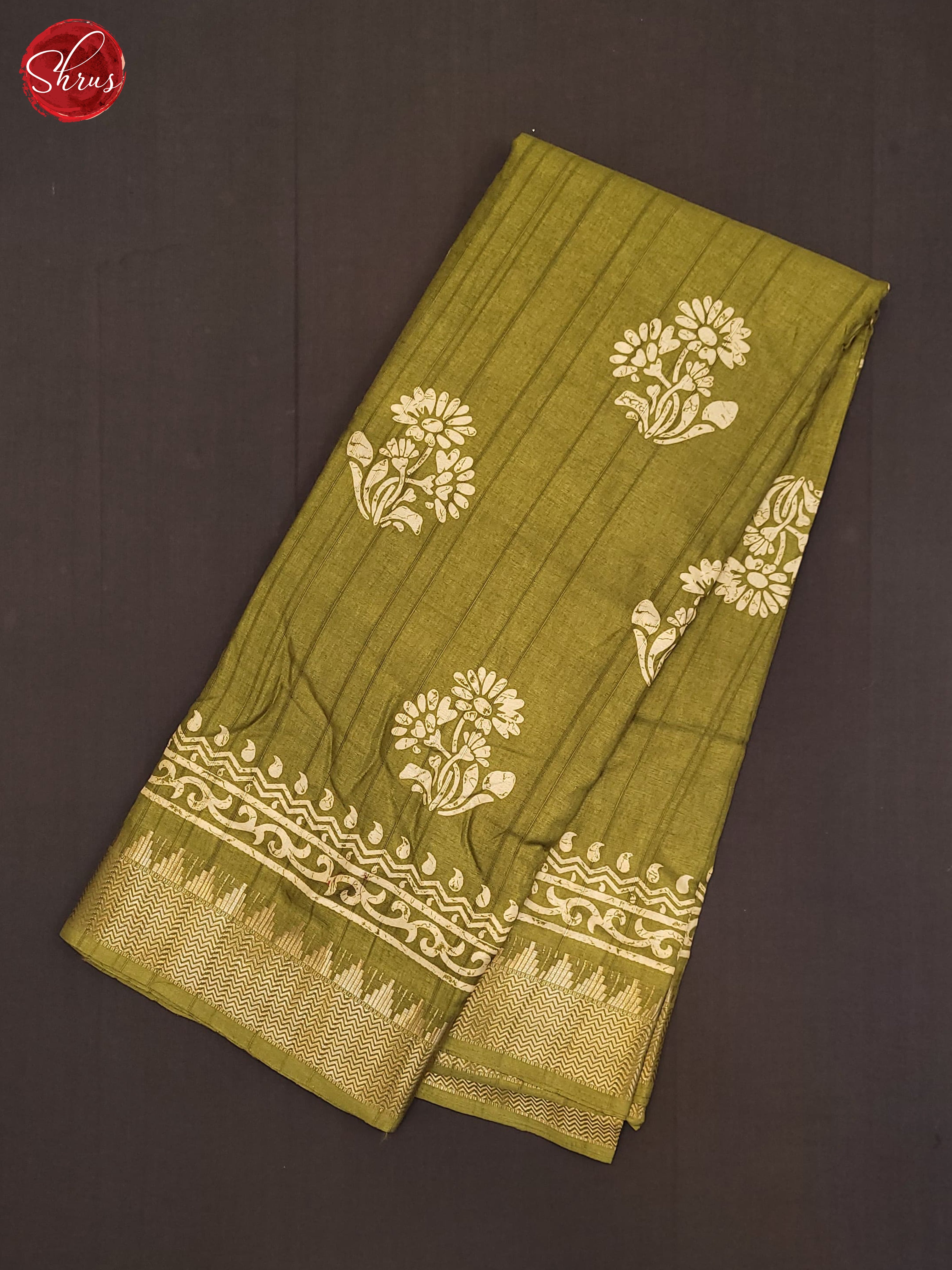 Green(Single Tone)- Semi Crepe Saree - Shop on ShrusEternity.com