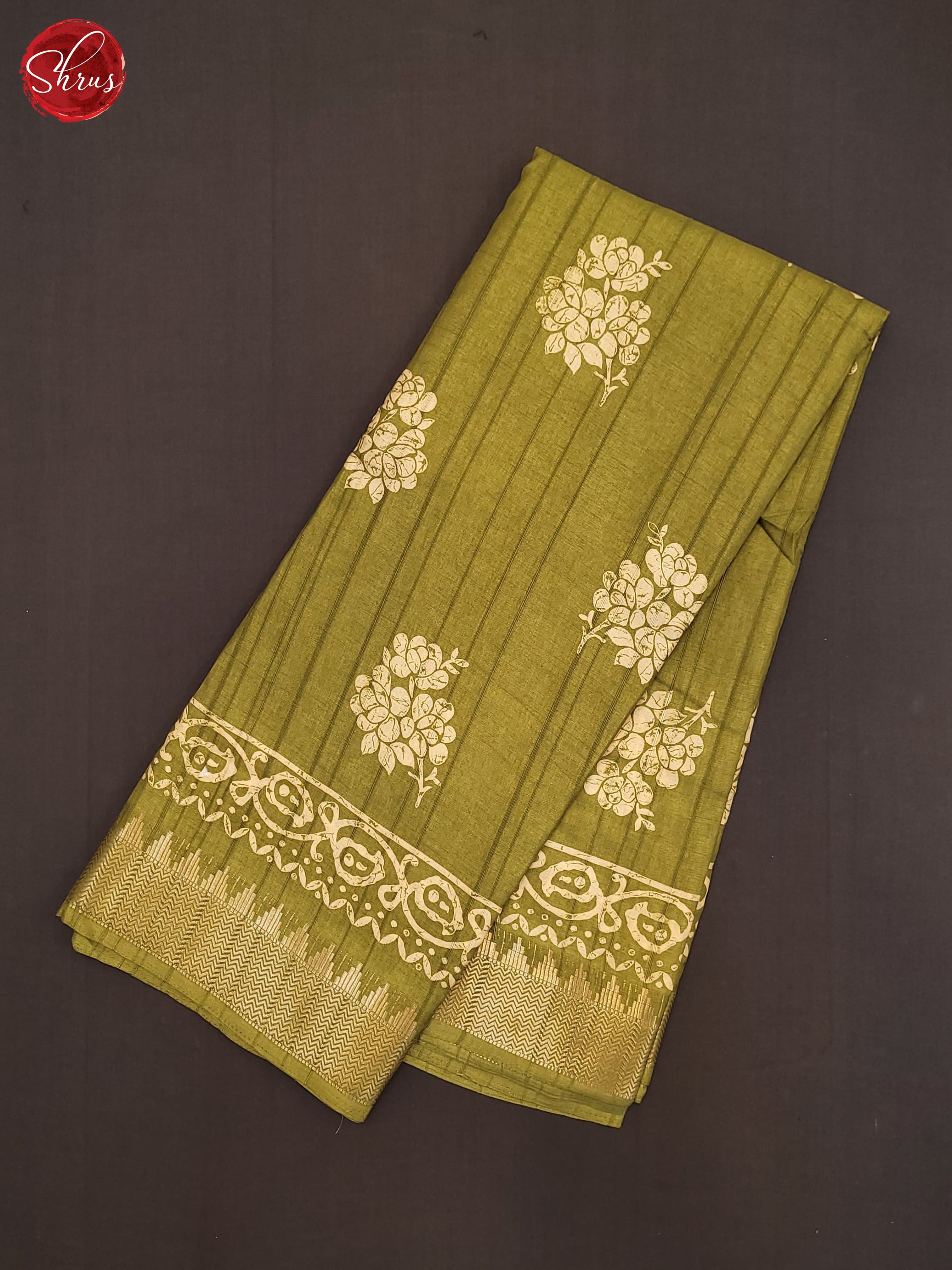 Green(Single Tone)- Semi Crepe Saree - Shop on ShrusEternity.com