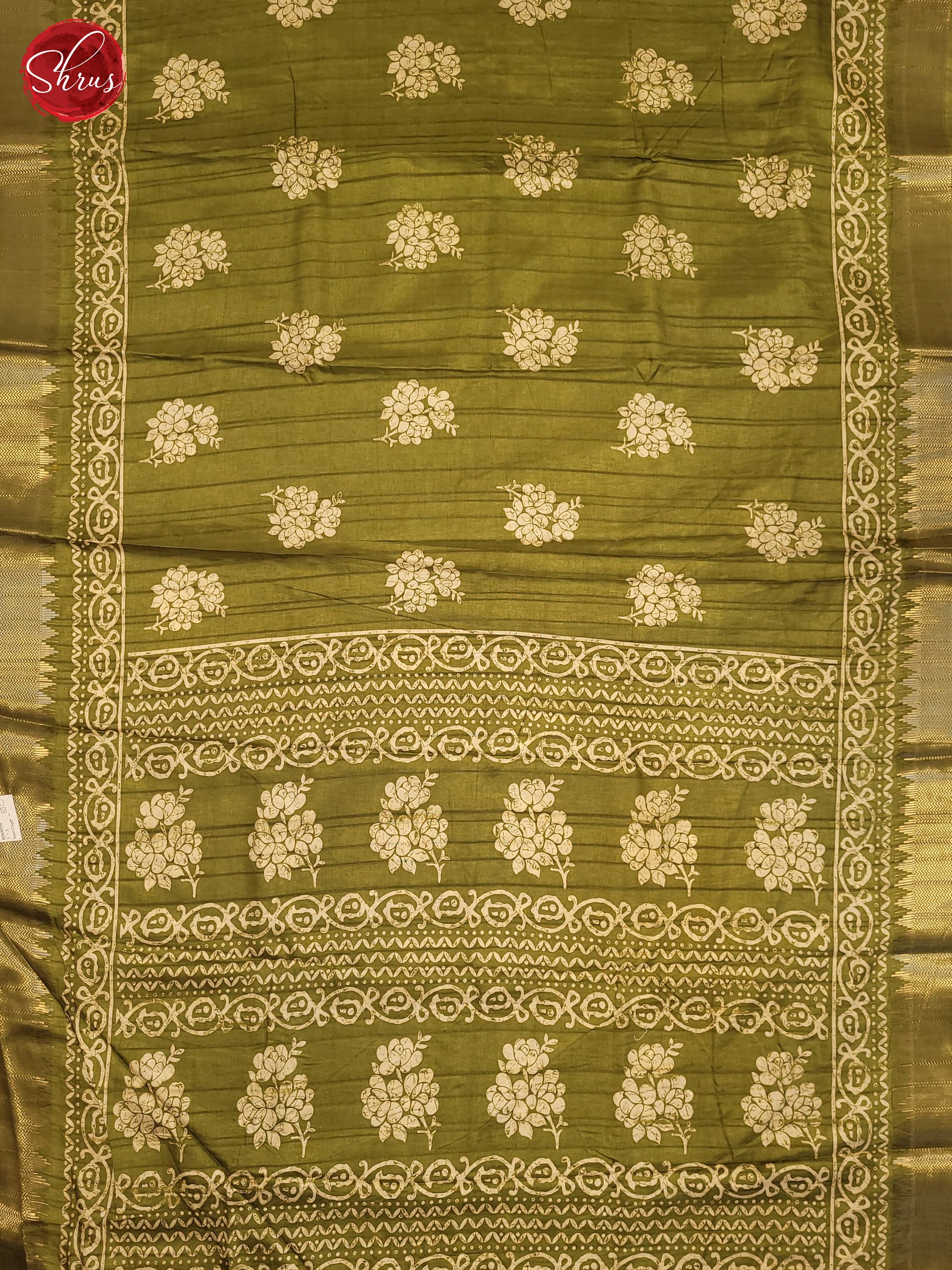 Green(Single Tone)- Semi Crepe Saree - Shop on ShrusEternity.com