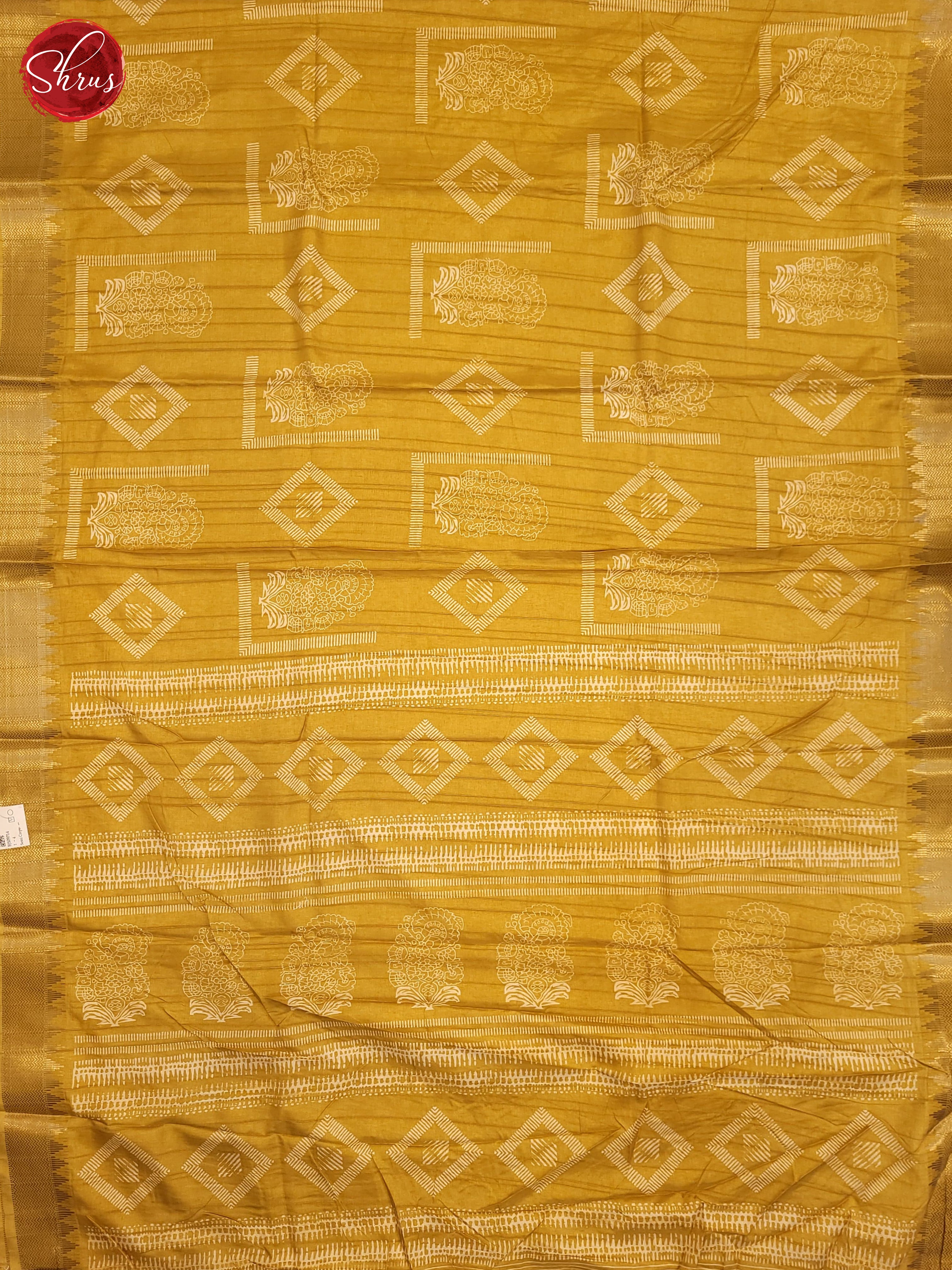 Yellow(Single Tone)- Semi Crepe Saree - Shop on ShrusEternity.com