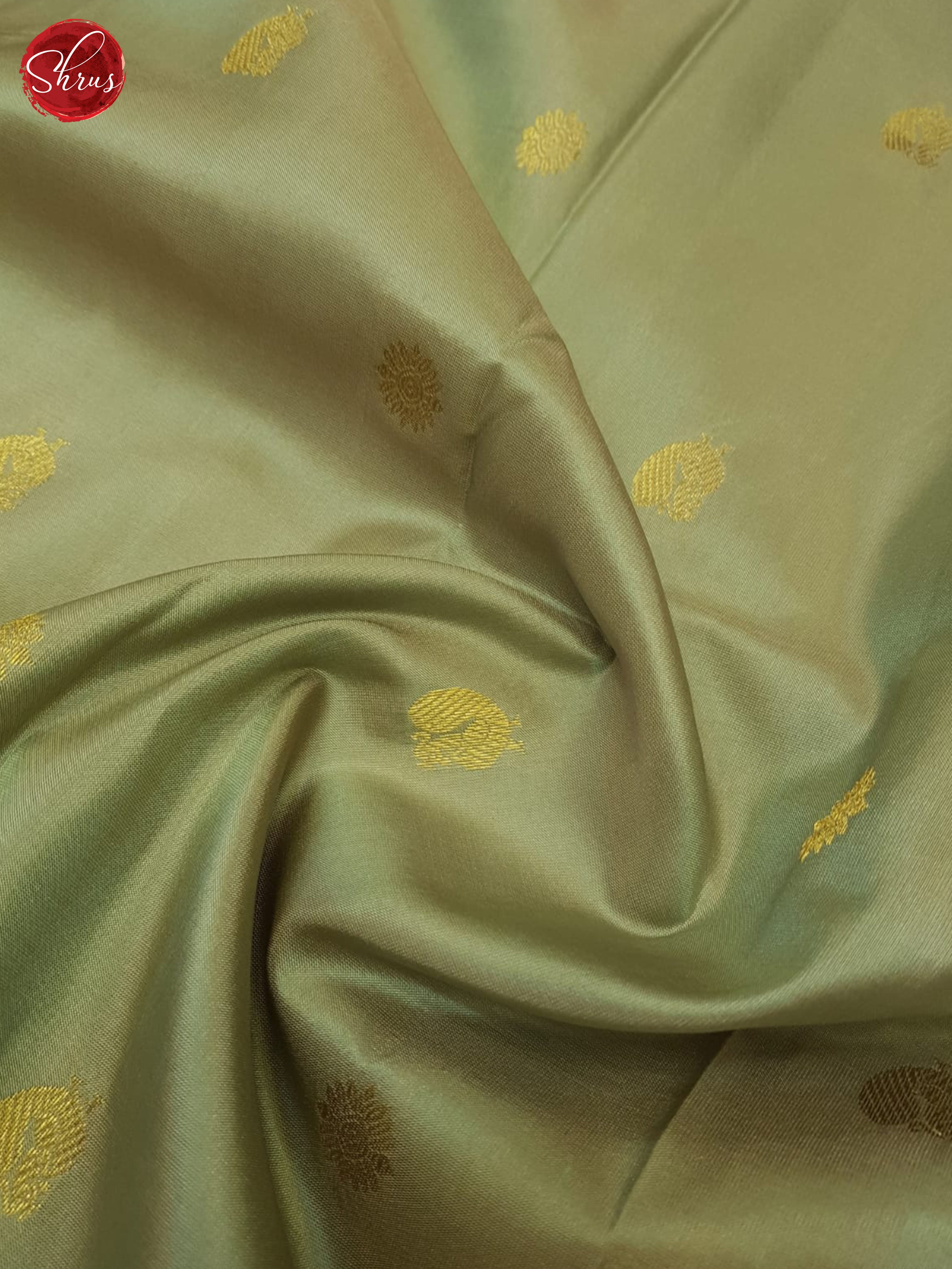 Grey And Orange-Kanchipuram Silk Saree - Shop on ShrusEternity.com