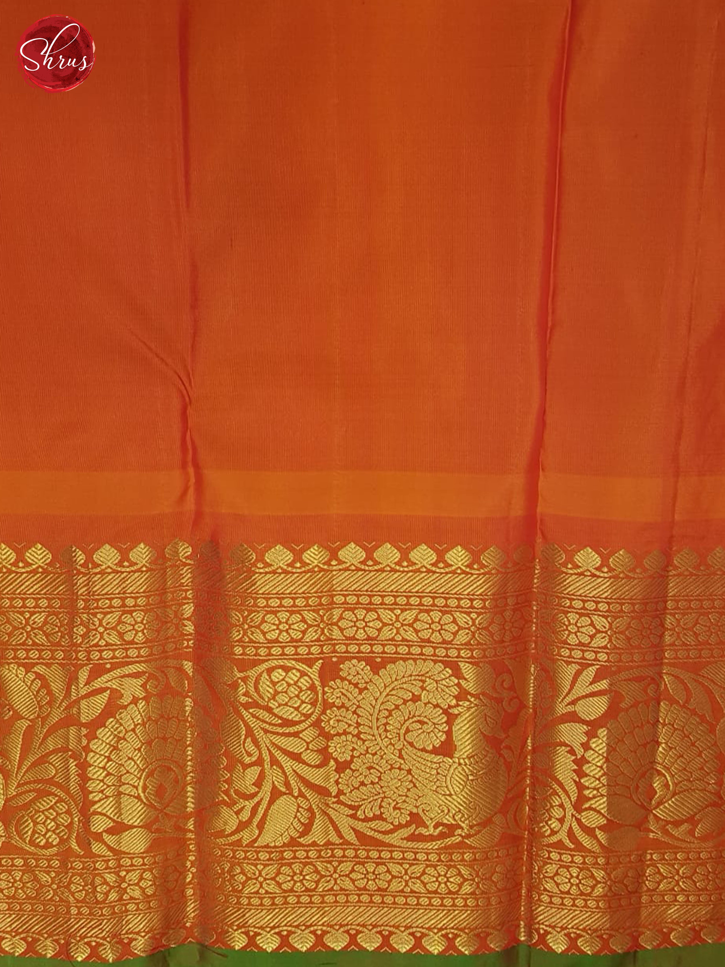 Grey And Orange-Kanchipuram Silk Saree - Shop on ShrusEternity.com