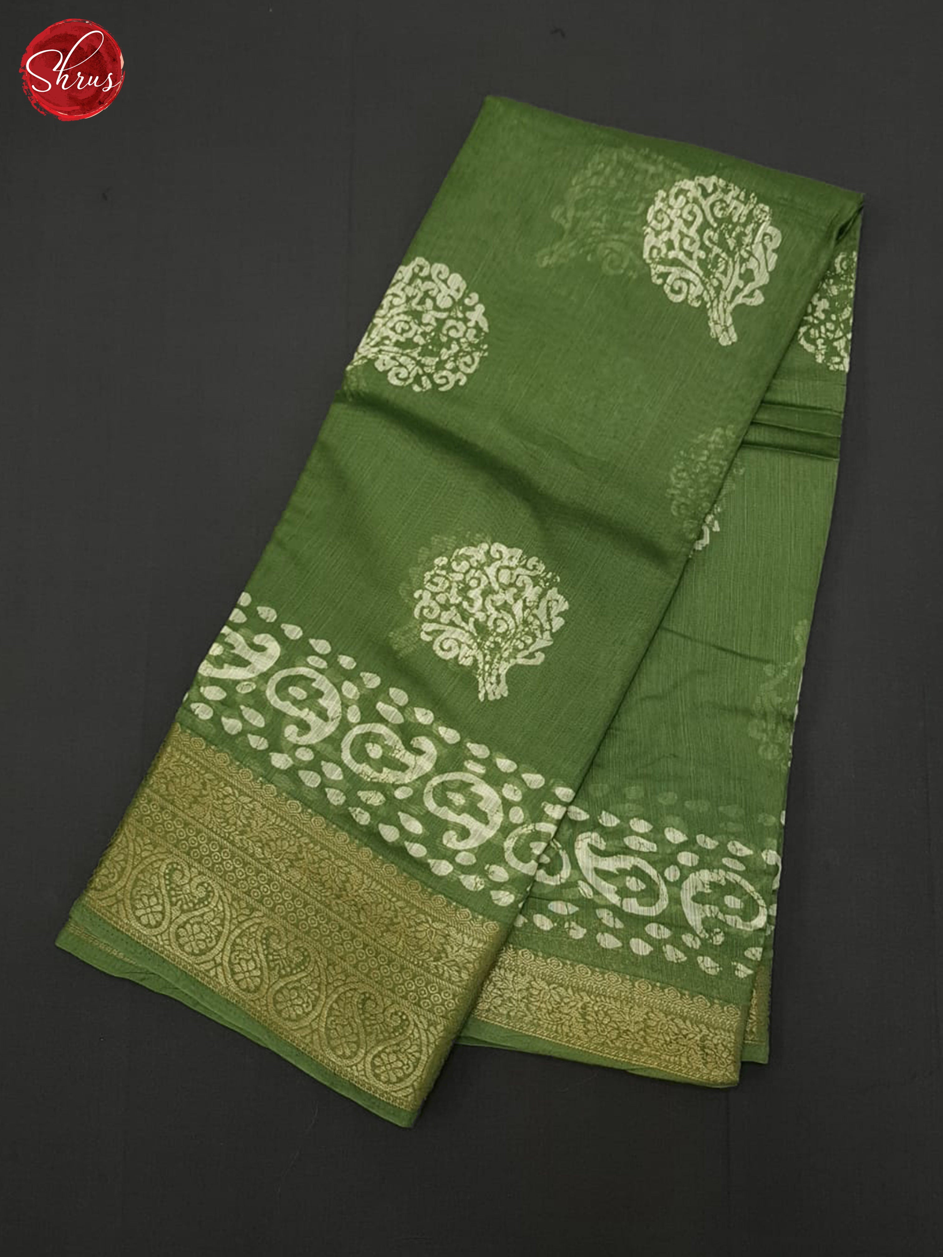 Green(Single Tone)- Semi Matka Saree - Shop on ShrusEternity.com