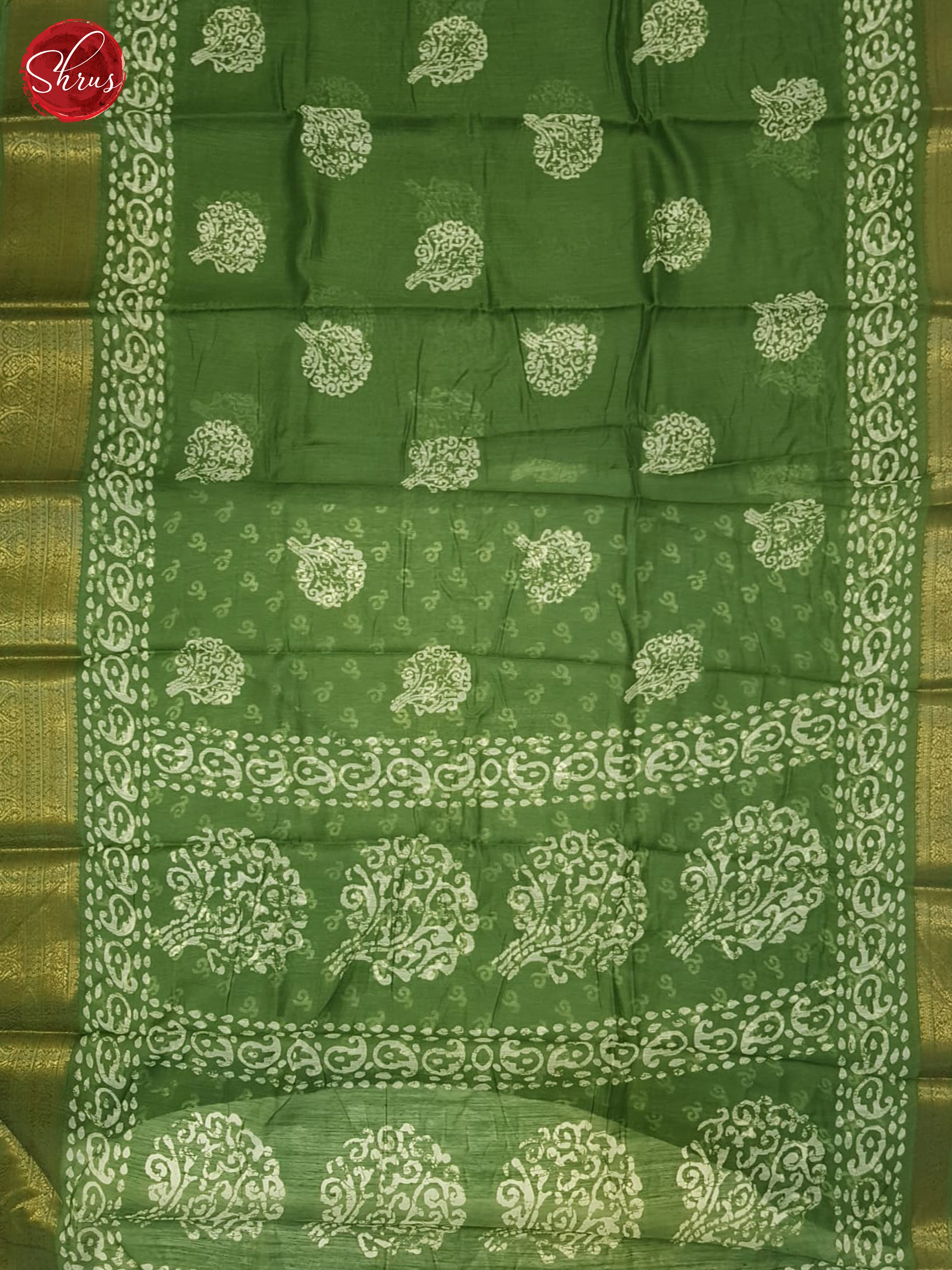 Green(Single Tone)- Semi Matka Saree - Shop on ShrusEternity.com