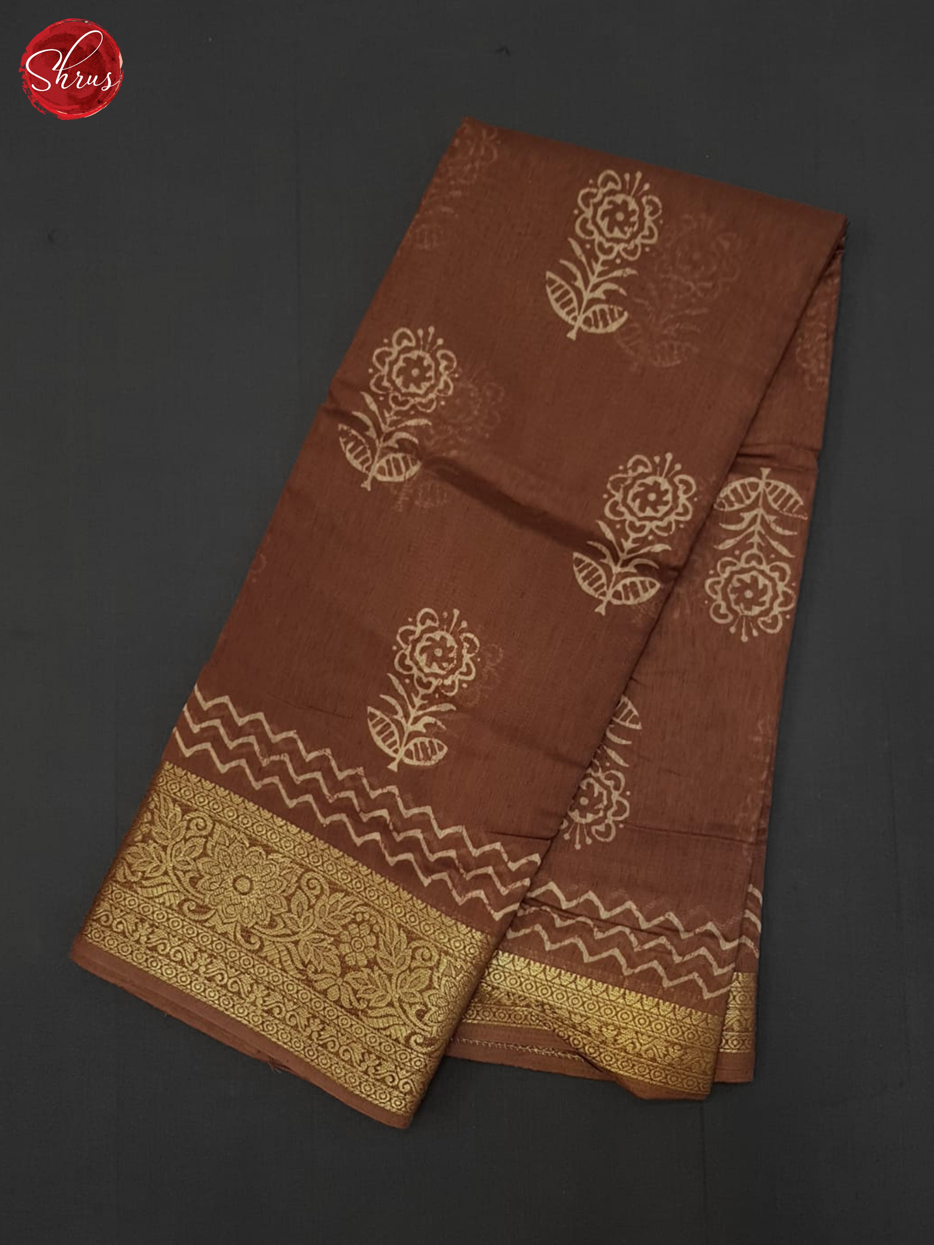 Brown(Single Tone)- Semi Matka Saree - Shop on ShrusEternity.com