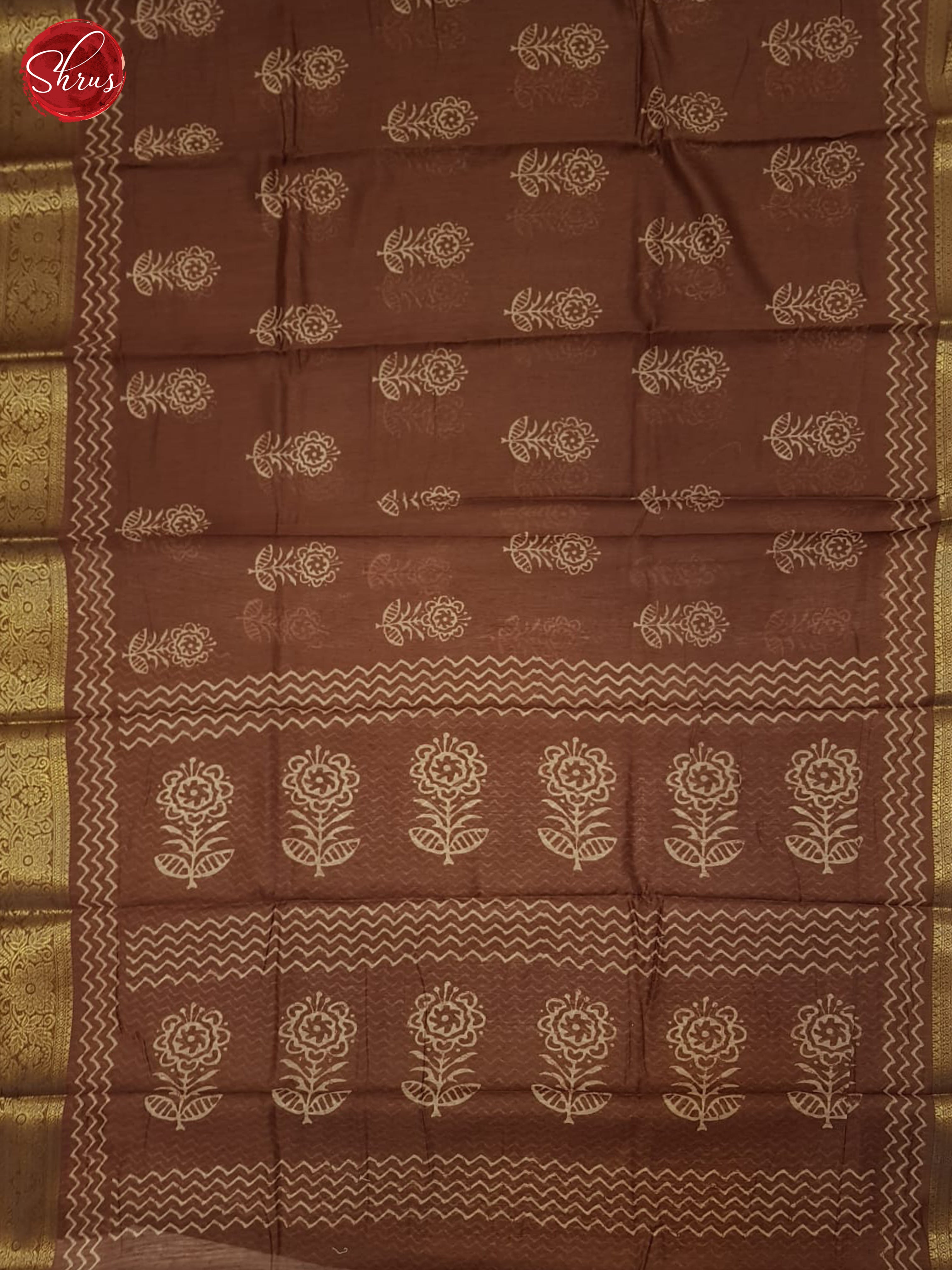 Brown(Single Tone)- Semi Matka Saree - Shop on ShrusEternity.com