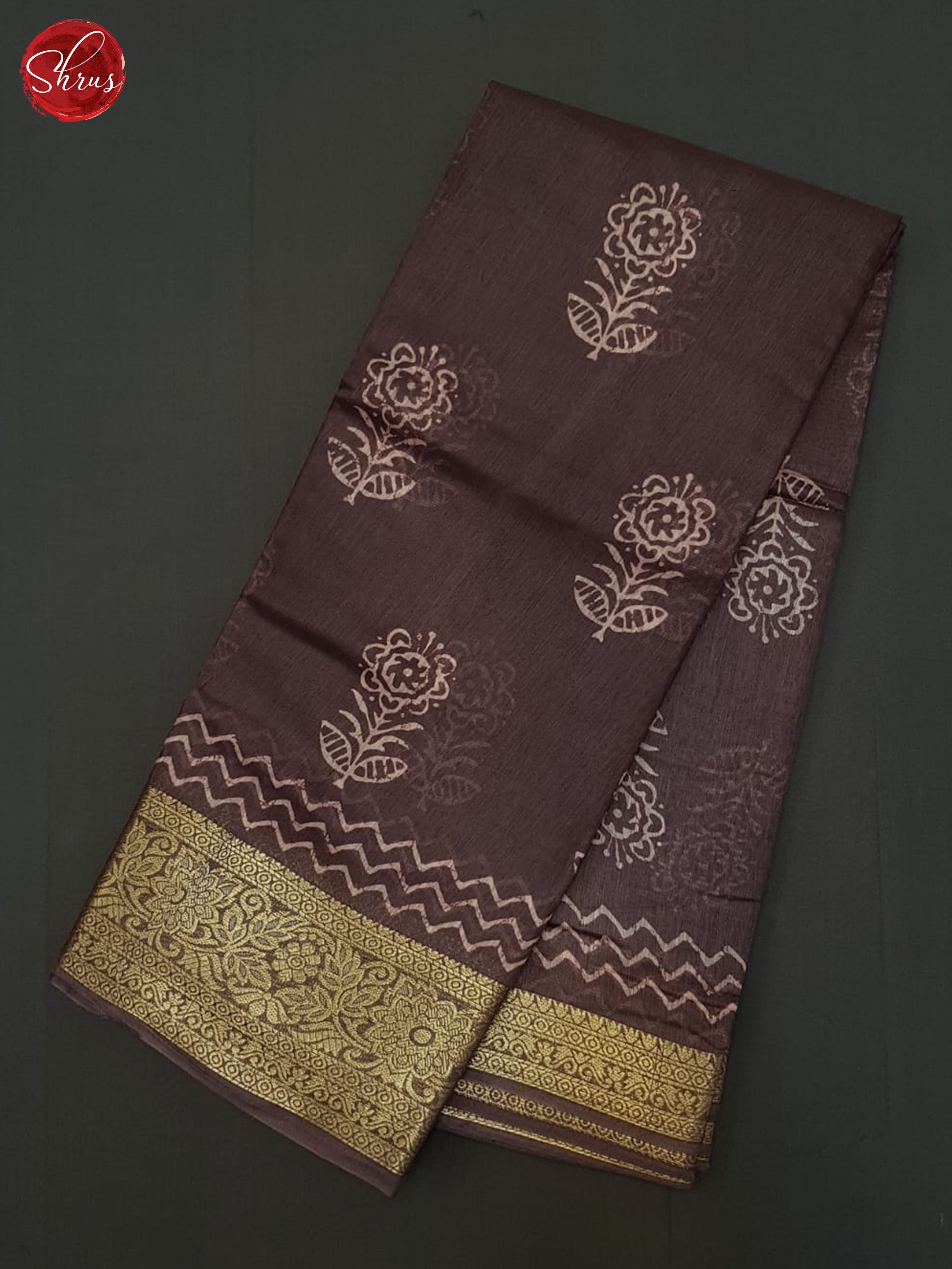 Brown(SIngle Tone) - Semi Matka Saree - Shop on ShrusEternity.com