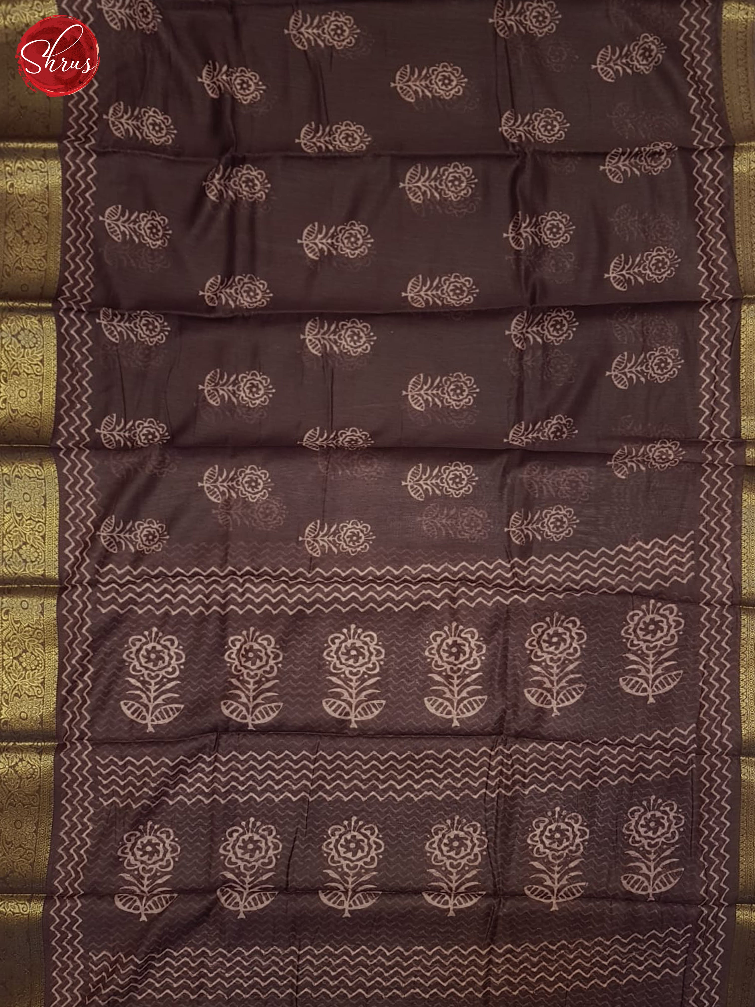 Brown(SIngle Tone) - Semi Matka Saree - Shop on ShrusEternity.com